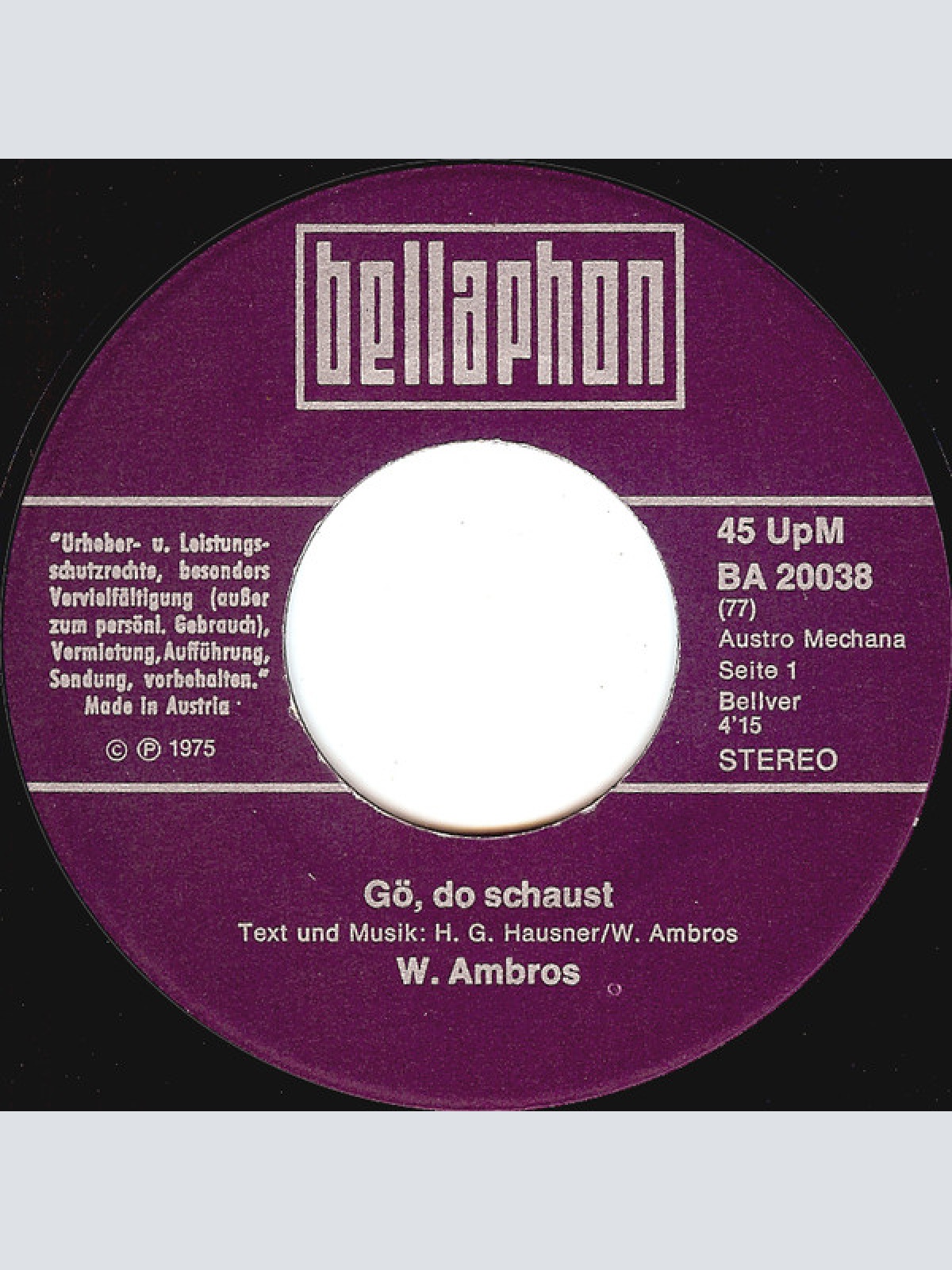 Vinyl / W. Ambros* - Gö, Do Schaust / Wüst Oda Wüst Ned