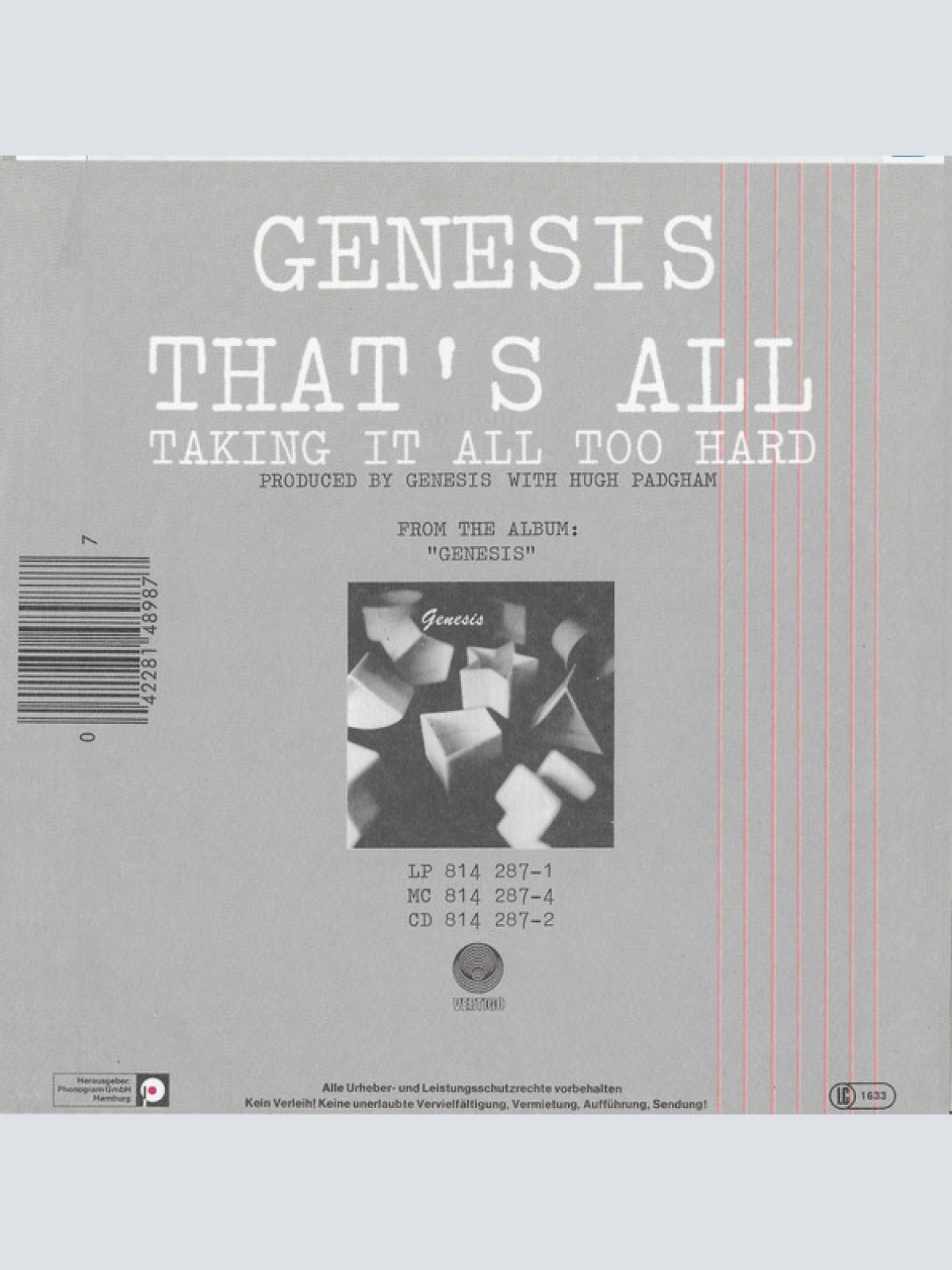 Vinyl / Genesis - That's All