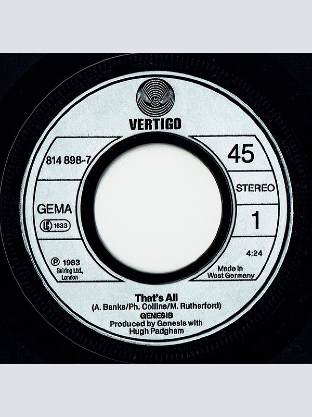 Vinyl / Genesis - That's All