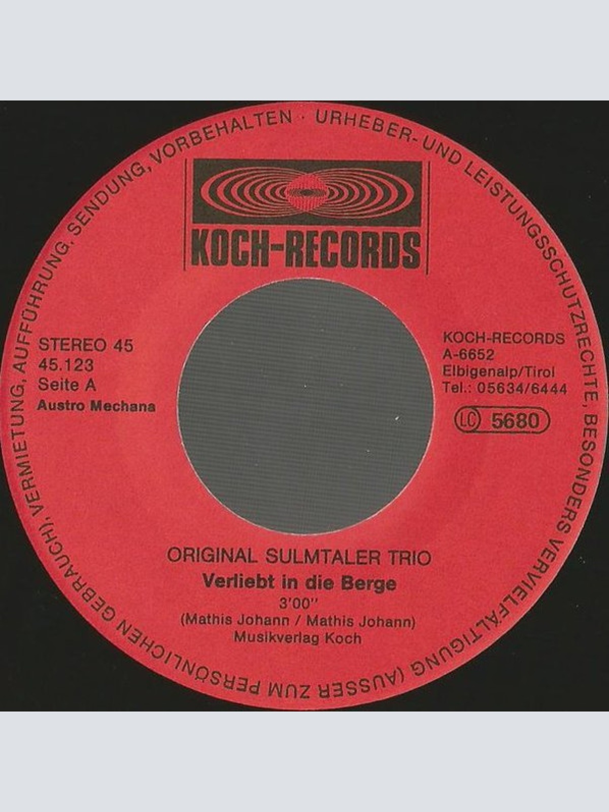 Vinyl / Original Sulmtaler Trio - Verliebt In Die Berge