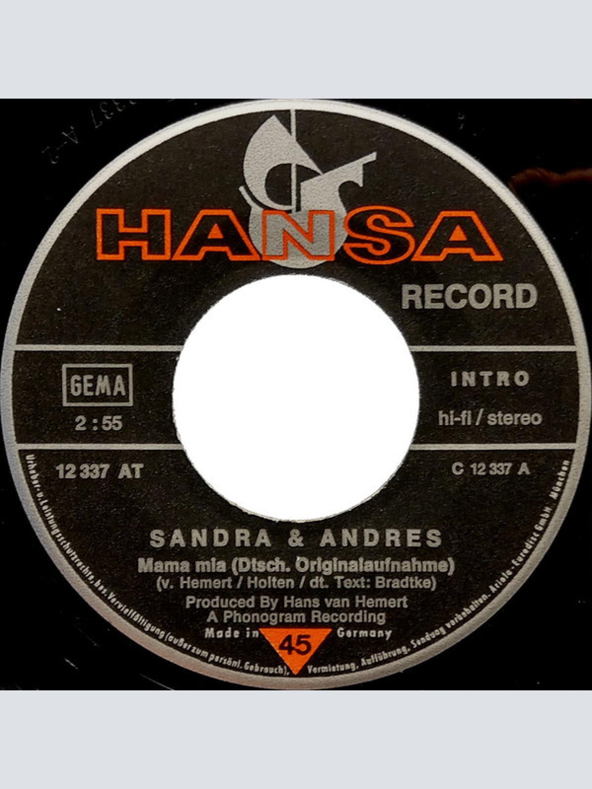 Vinyl / Sandra + Andres* - Mama Mia