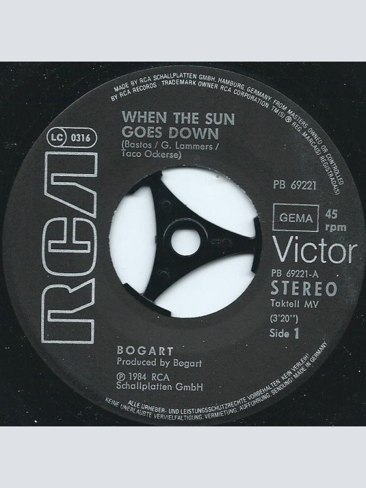 Vinyl / Bogart (3) - When The Sun Goes Down