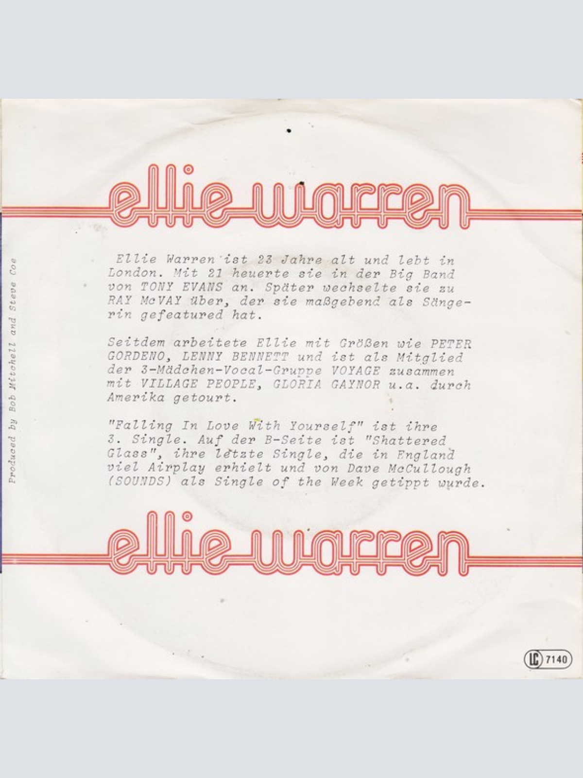 Vinyl / Ellie Warren - Falling In Love With Yourself / Shattered Glass