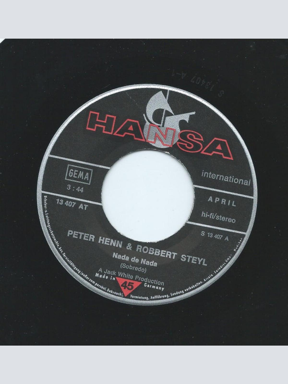 Vinyl / Peter Henn & Robbert Steyl - Nada De Nada / Jesus