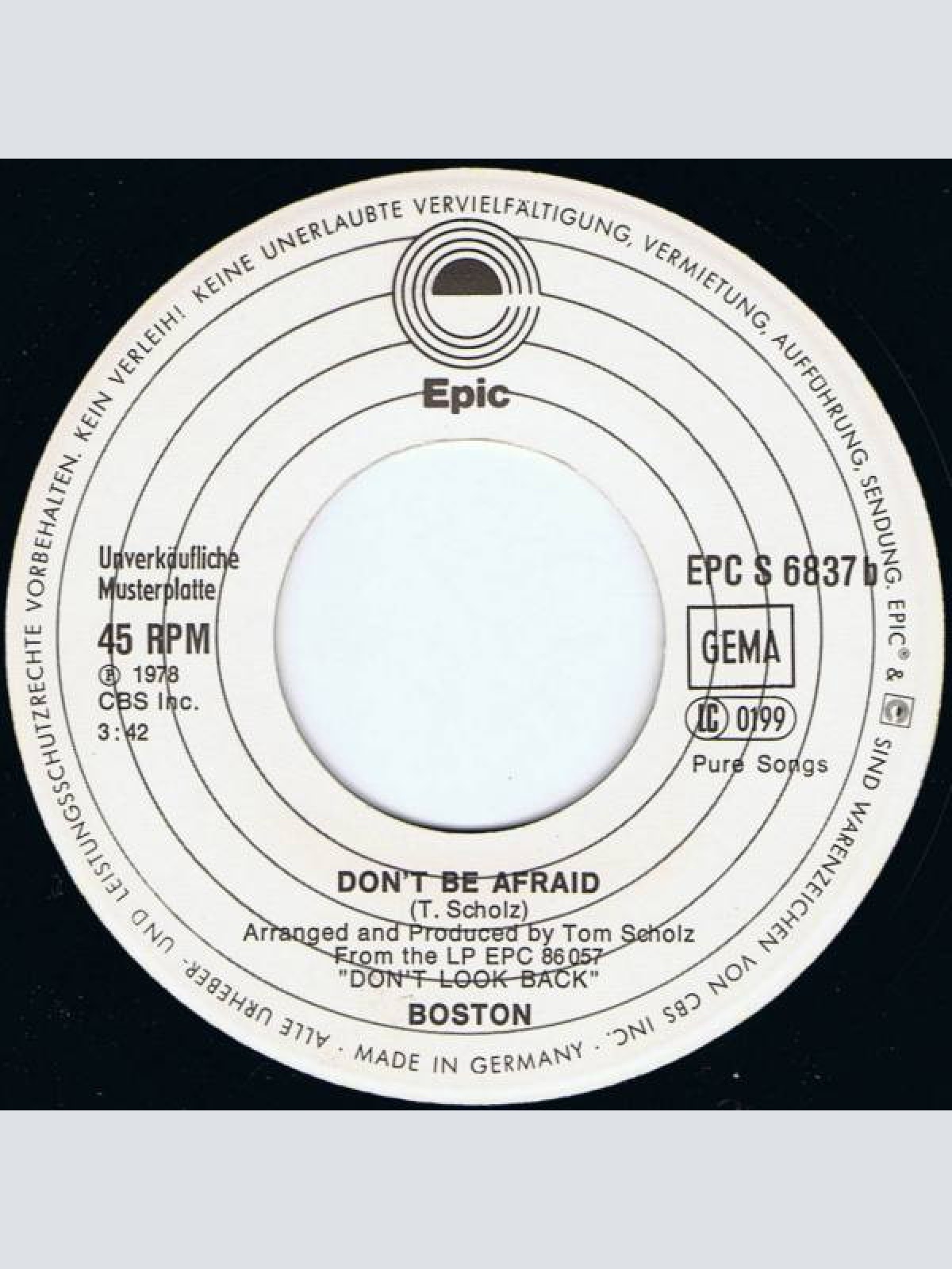 Vinyl / Boston - A Man I'll Never Be
