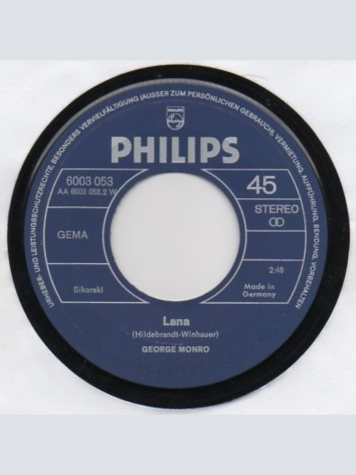 Vinyl / George Monro - Aber Was Wird Morgen