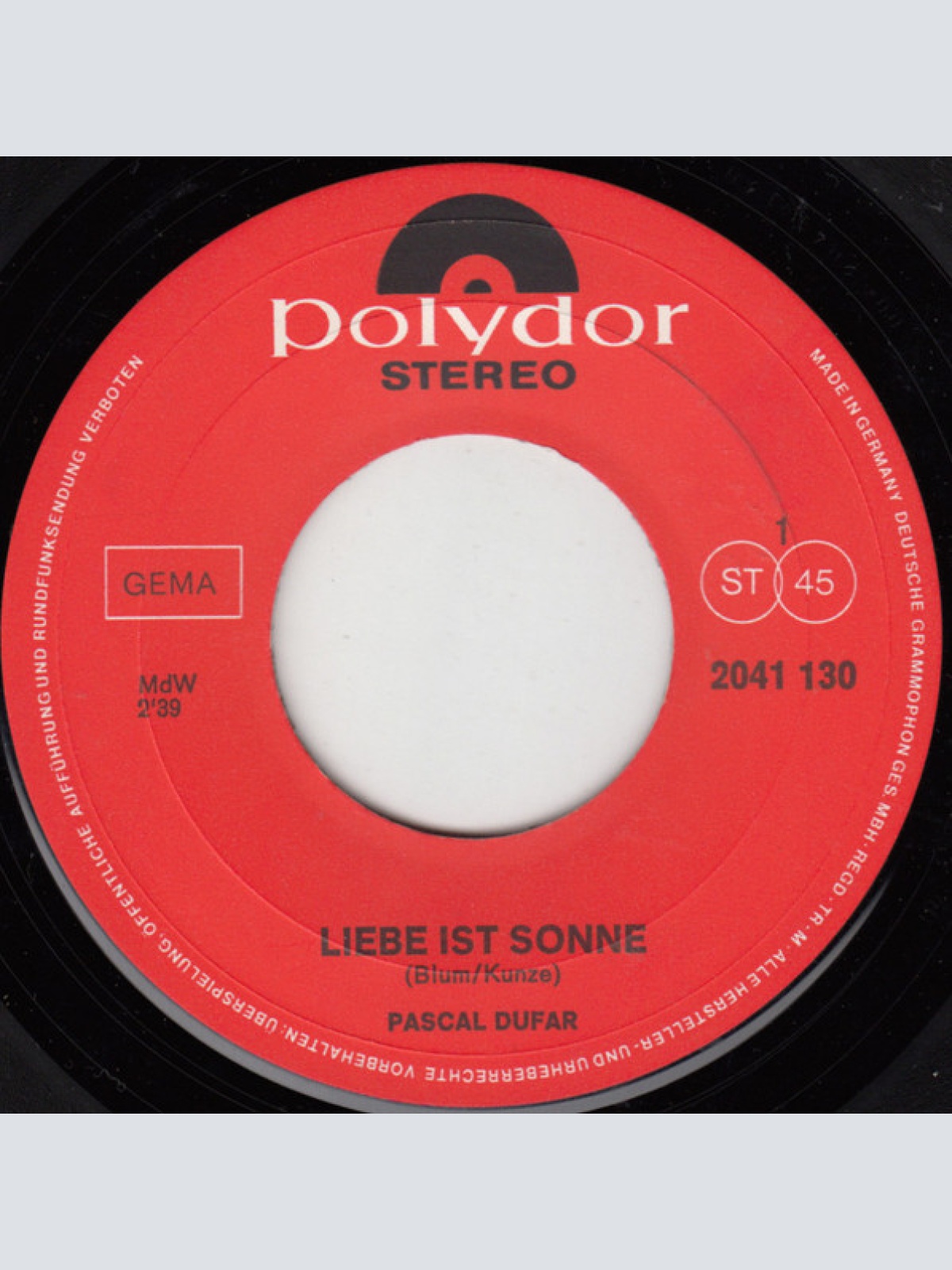 Vinyl / Pascal Dufar - Liebe Ist Sonne