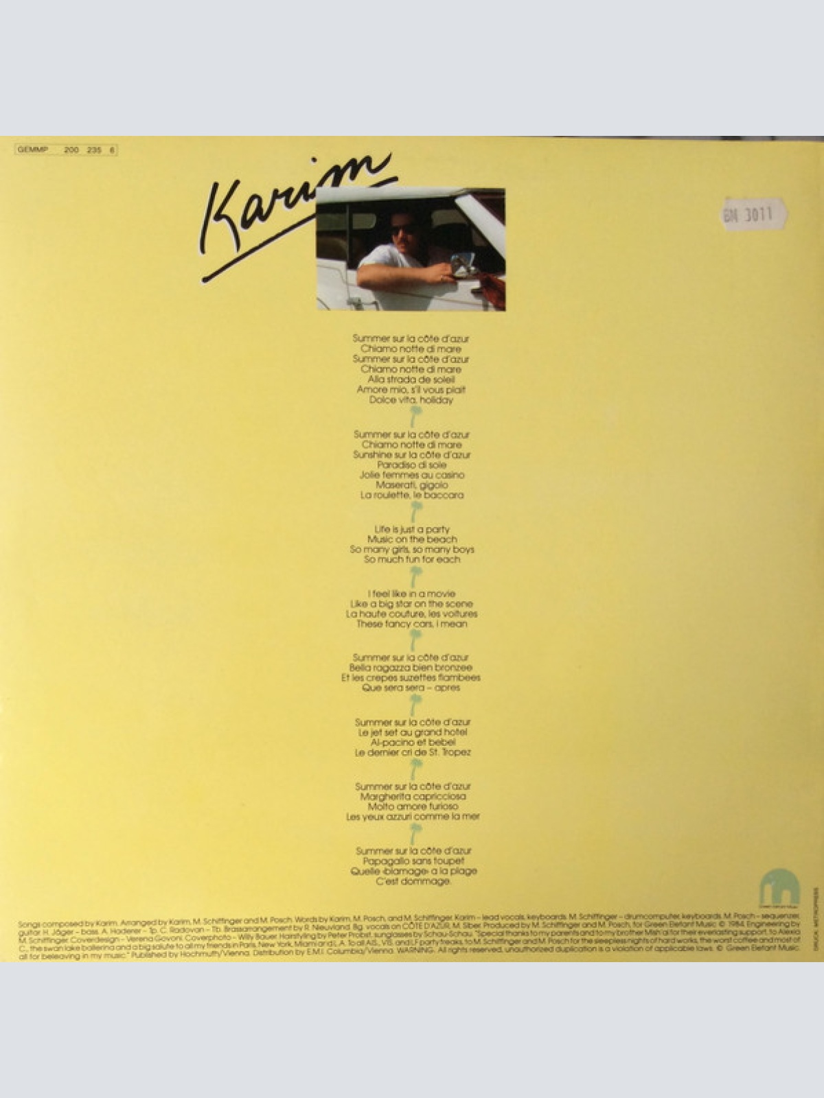 Vinyl / Karim (27) - Summer Sur La Côte d’Azur