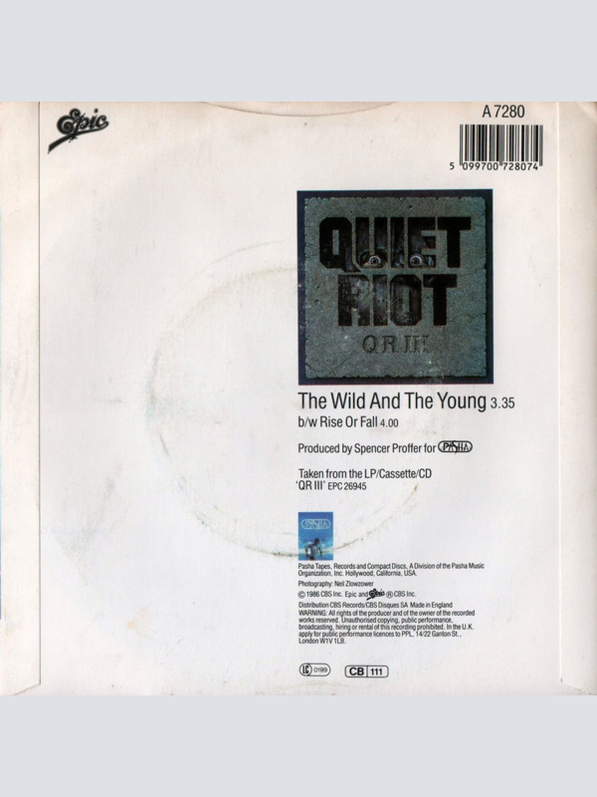 Vinyl / Quiet Riot - The Wild And The Young