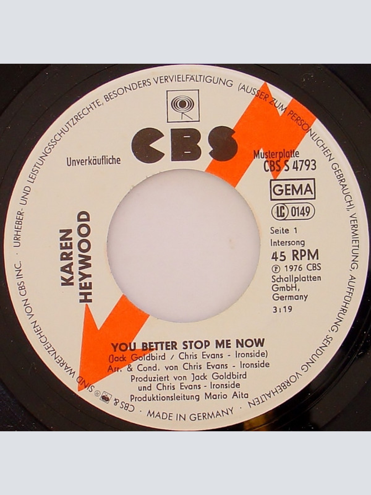 Vinyl / Karen Heywood - You Better Stop Me Now