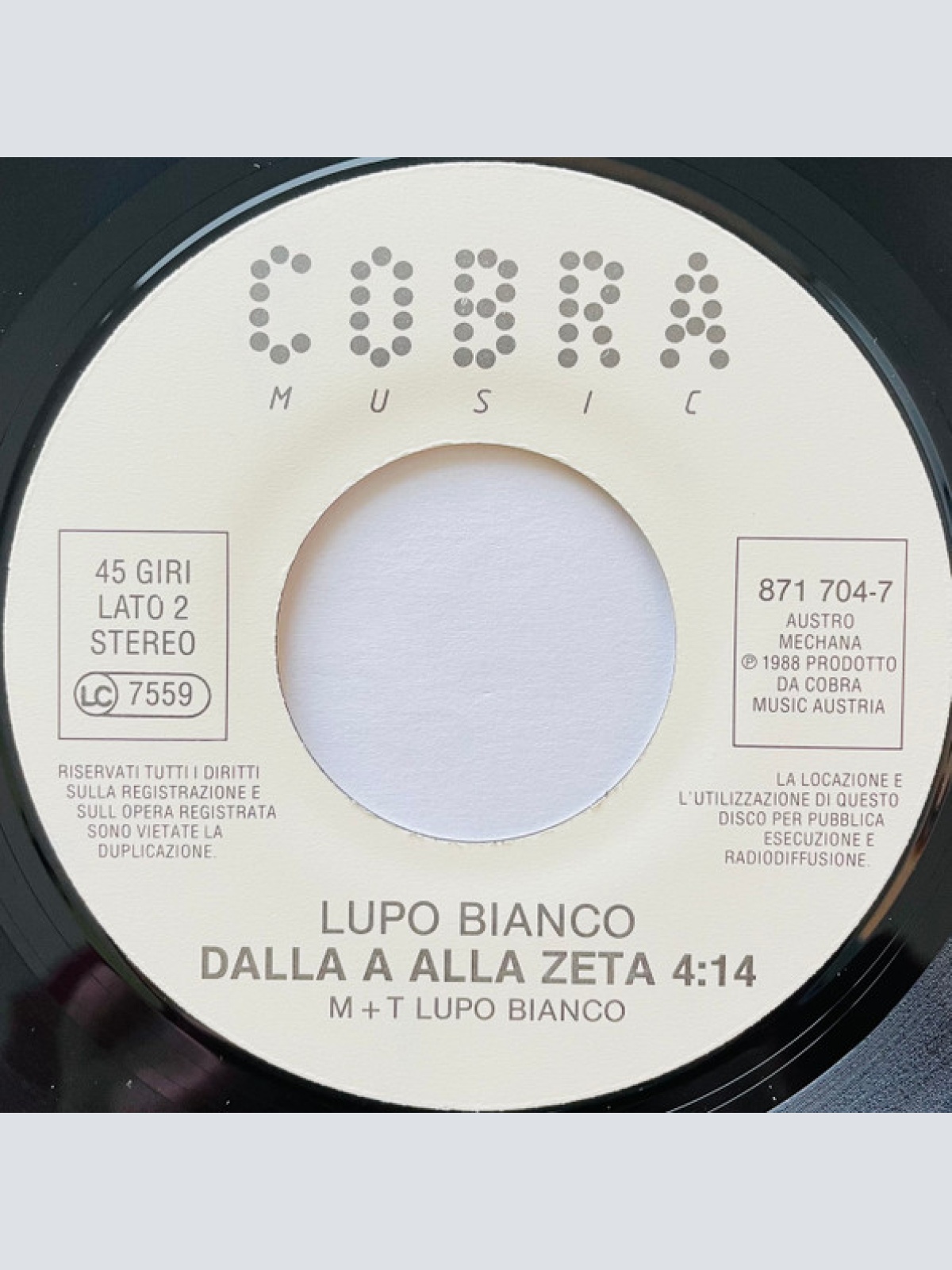 Vinyl / Lupo Bianco - Mondo Mio / Dalla A Alla Zeta