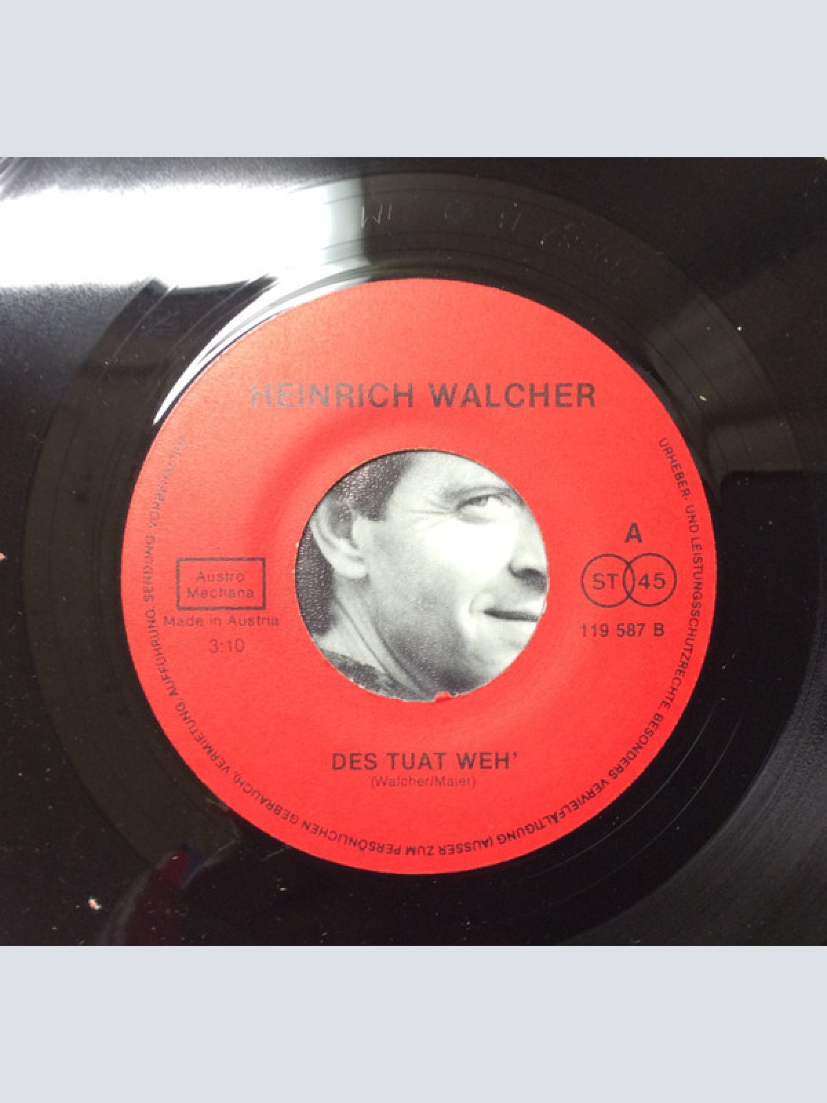 Vinyl / Heinrich Walcher - Des Tuat Weh’ / Millionen