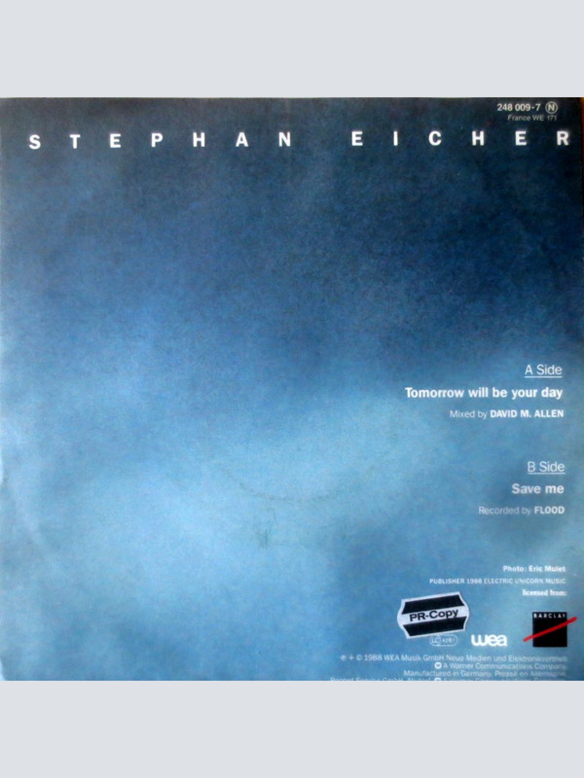 Vinyl / Stephan Eicher - Tomorrow Will Be Your Day