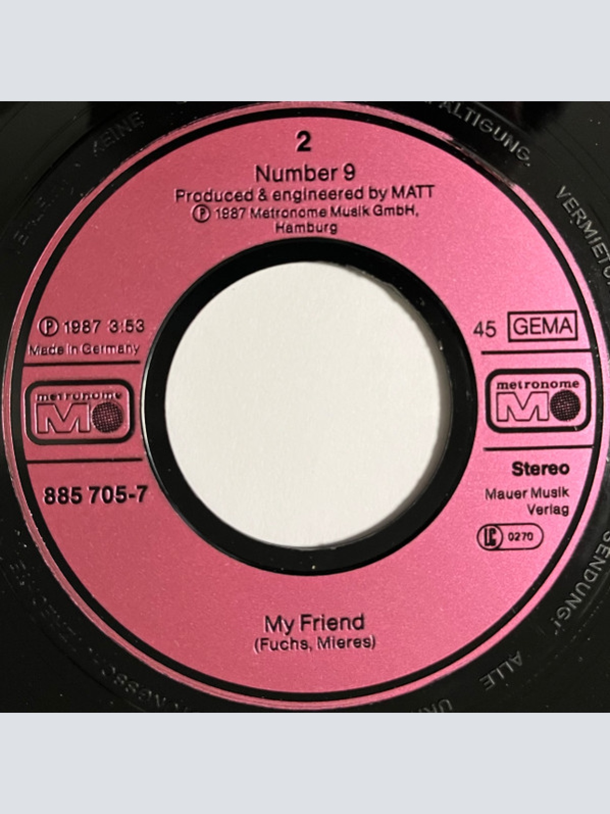 Vinyl / Number Nine* - All In The Mind