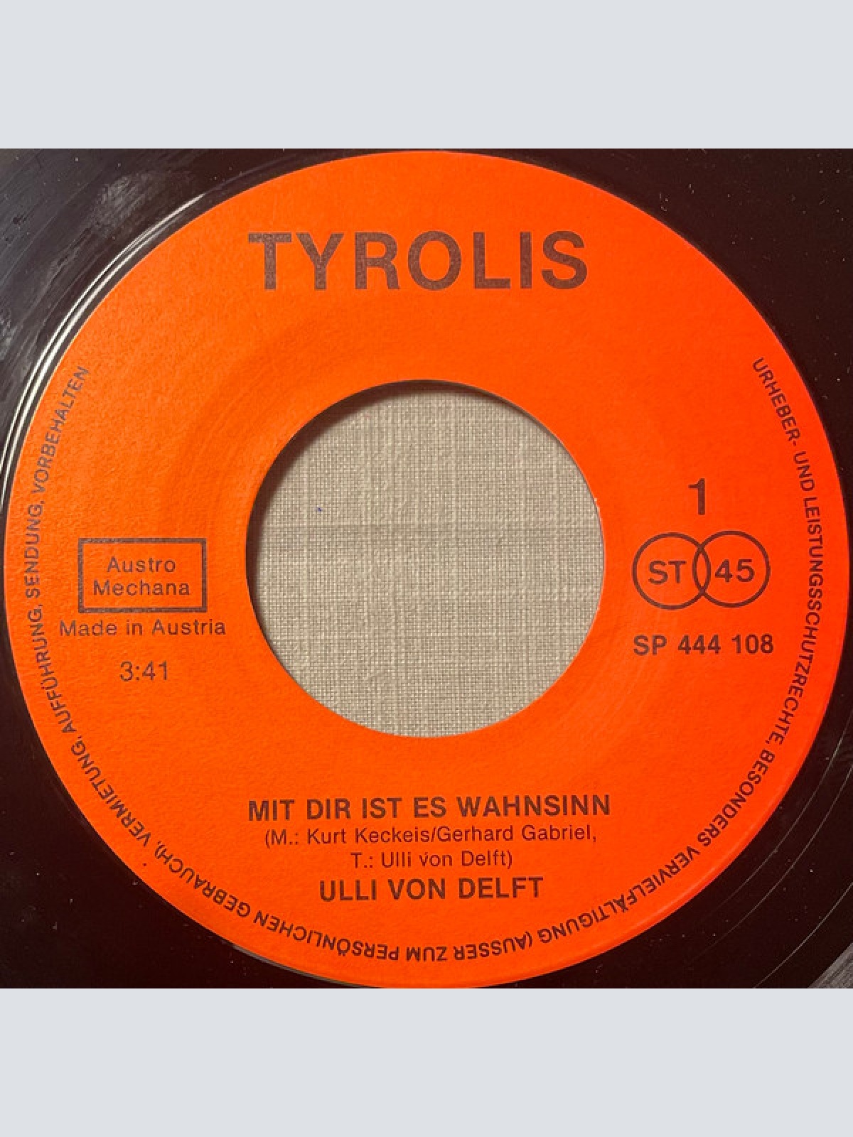 Vinyl / Ulli von Delft - Mit Dir Ist Es Wahnsinn /  Es Gibt Nur Noch Dich