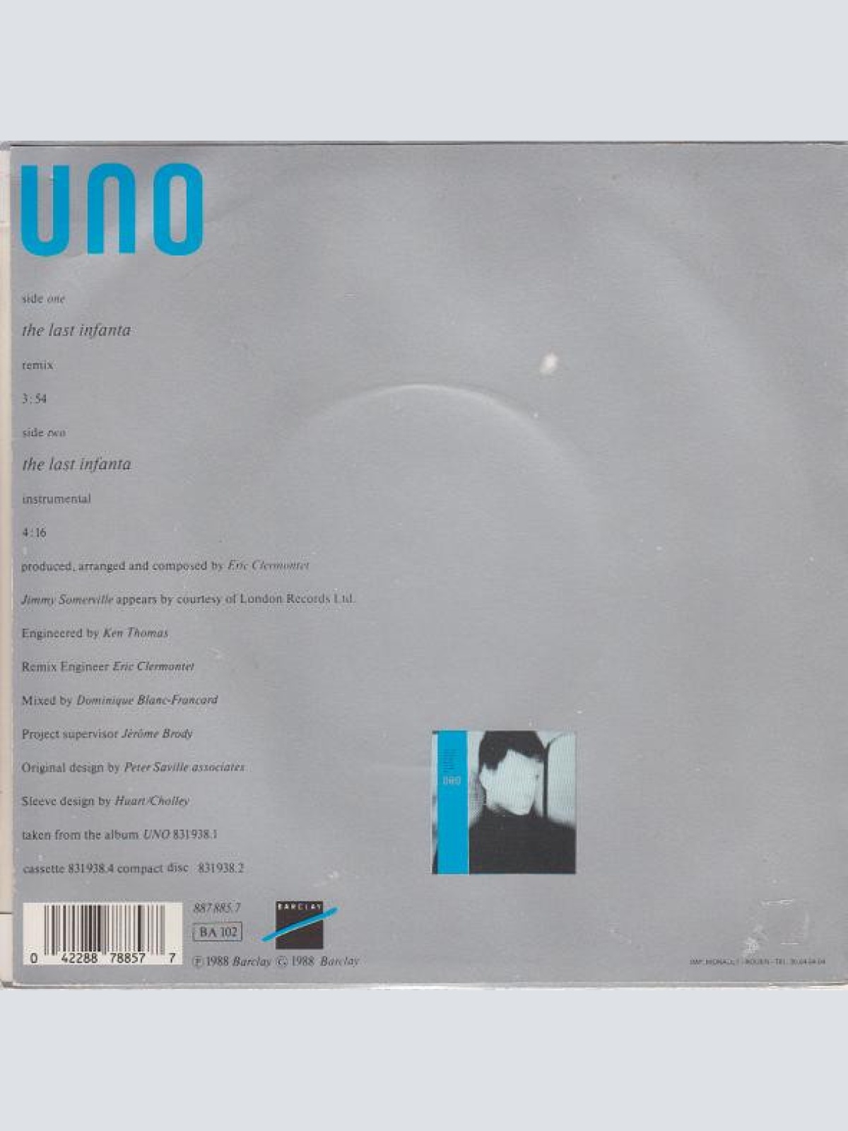 Vinyl / Uno (2) With Jimmy Somerville - The Last Infanta