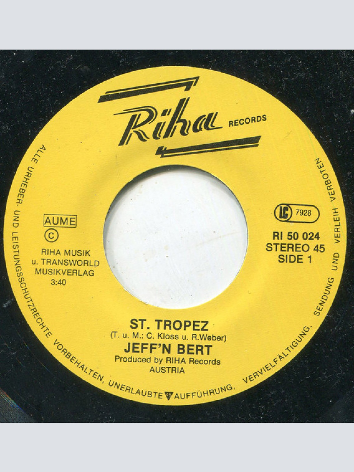 Vinyl / Jeff'N Bert - St. Tropez