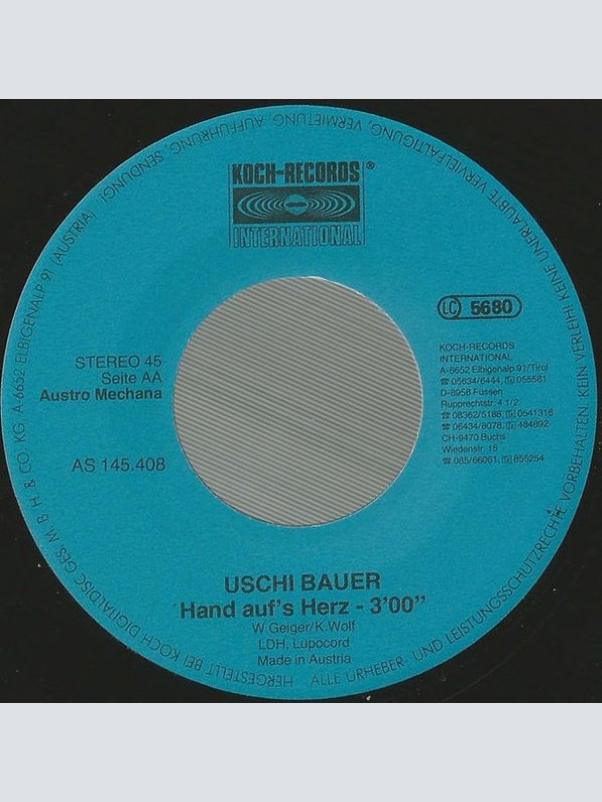 Vinyl / Uschi Bauer - Dein Herz Braucht Eine Heimat