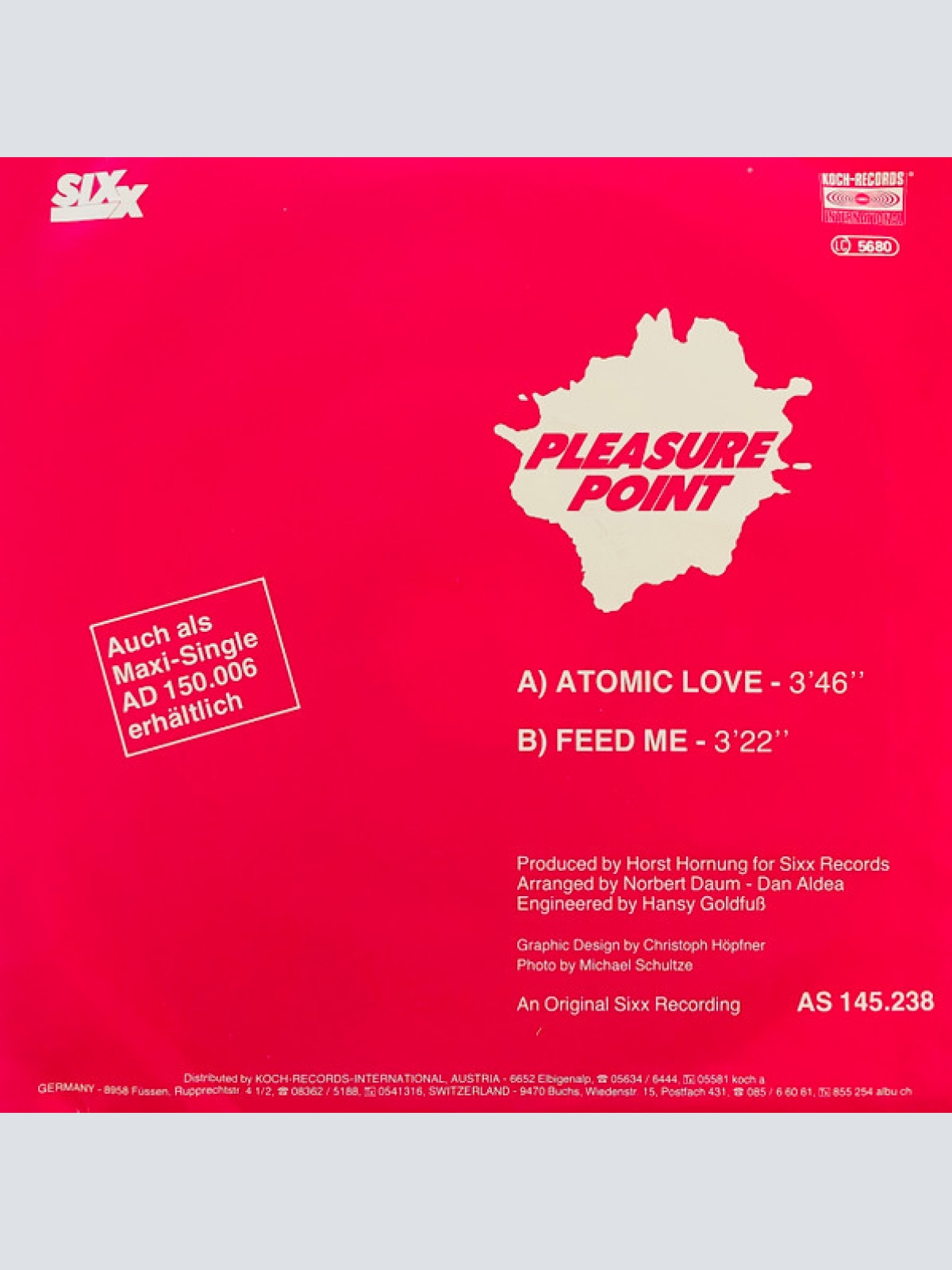 Vinyl / Pleasure Point (2) - Atomic Love / Feed Me