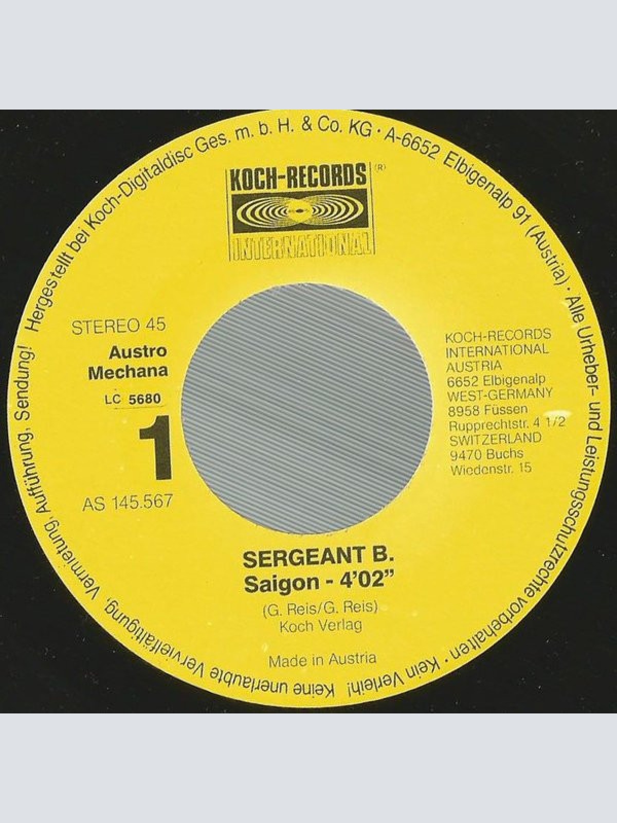 Vinyl / Sergeant B. - Saigon