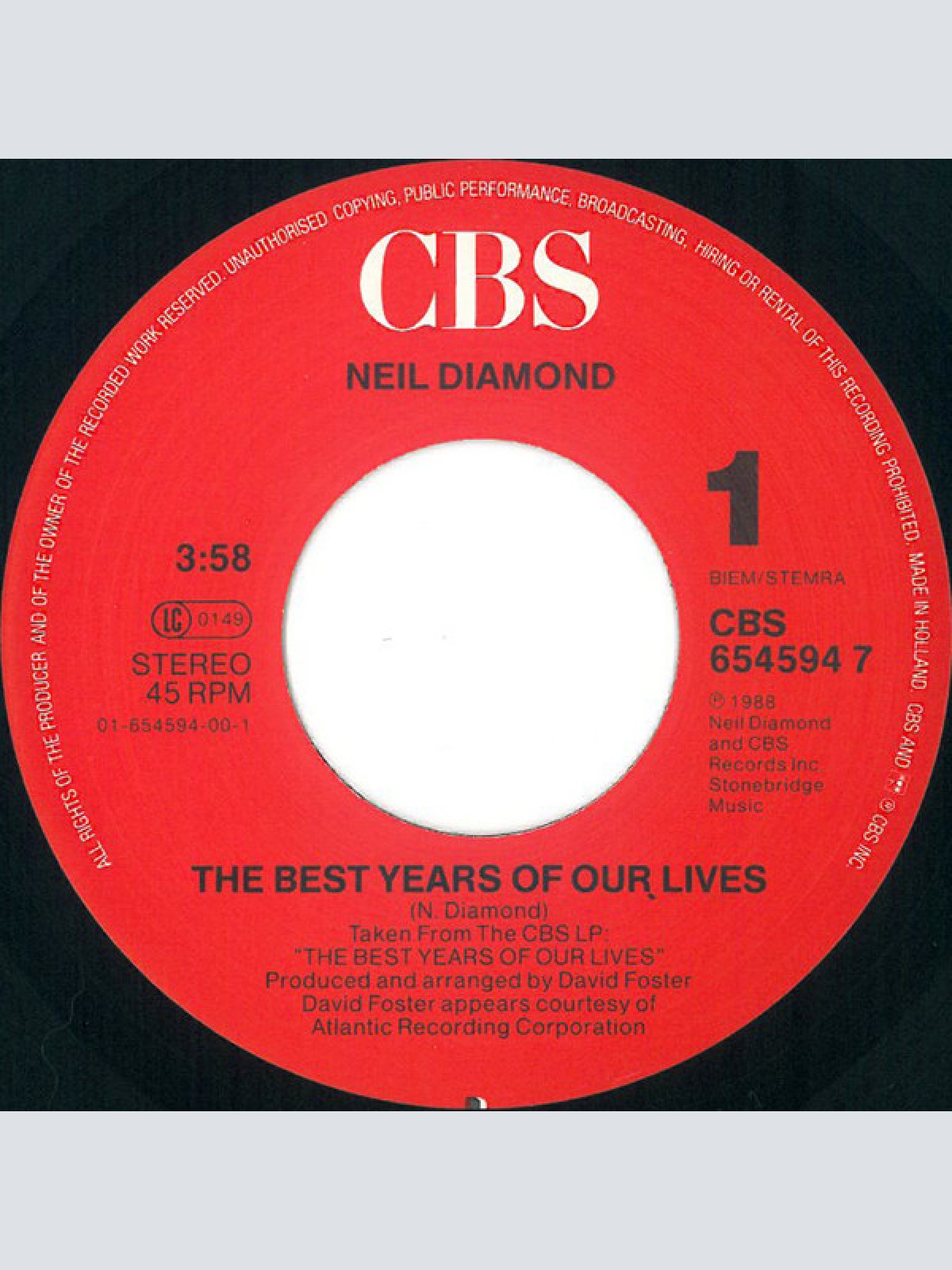 Vinyl / Neil Diamond - The Best Years Of Our Lives