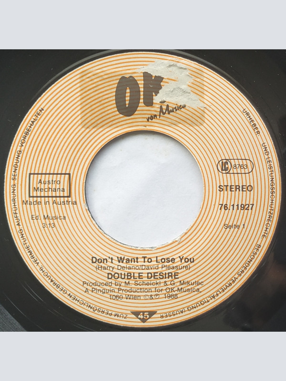 Vinyl / Double Desire - Don't Want To Lose You