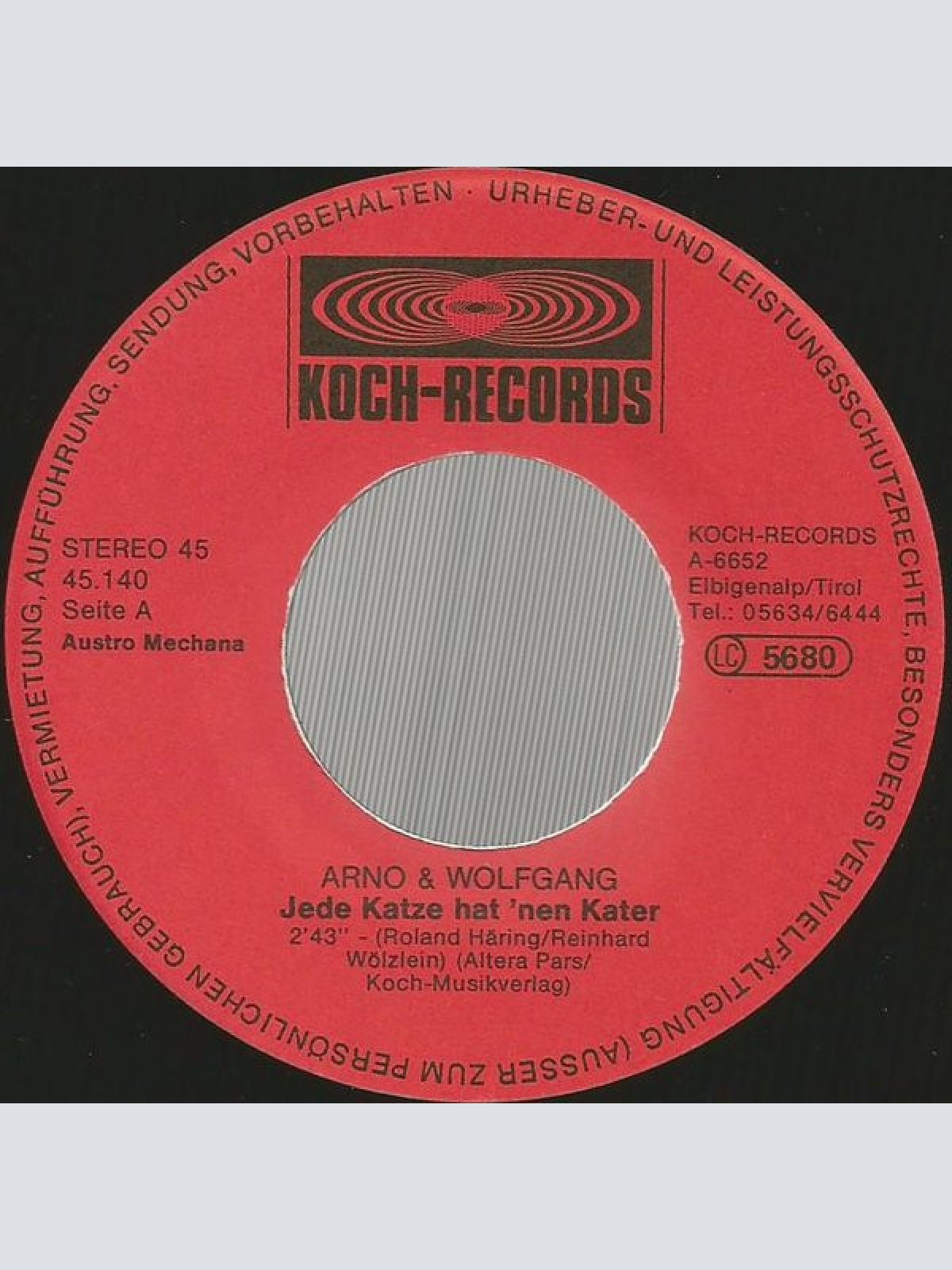 Vinyl / Arno & Wolfgang - Jede Katze Hat N'en Kater