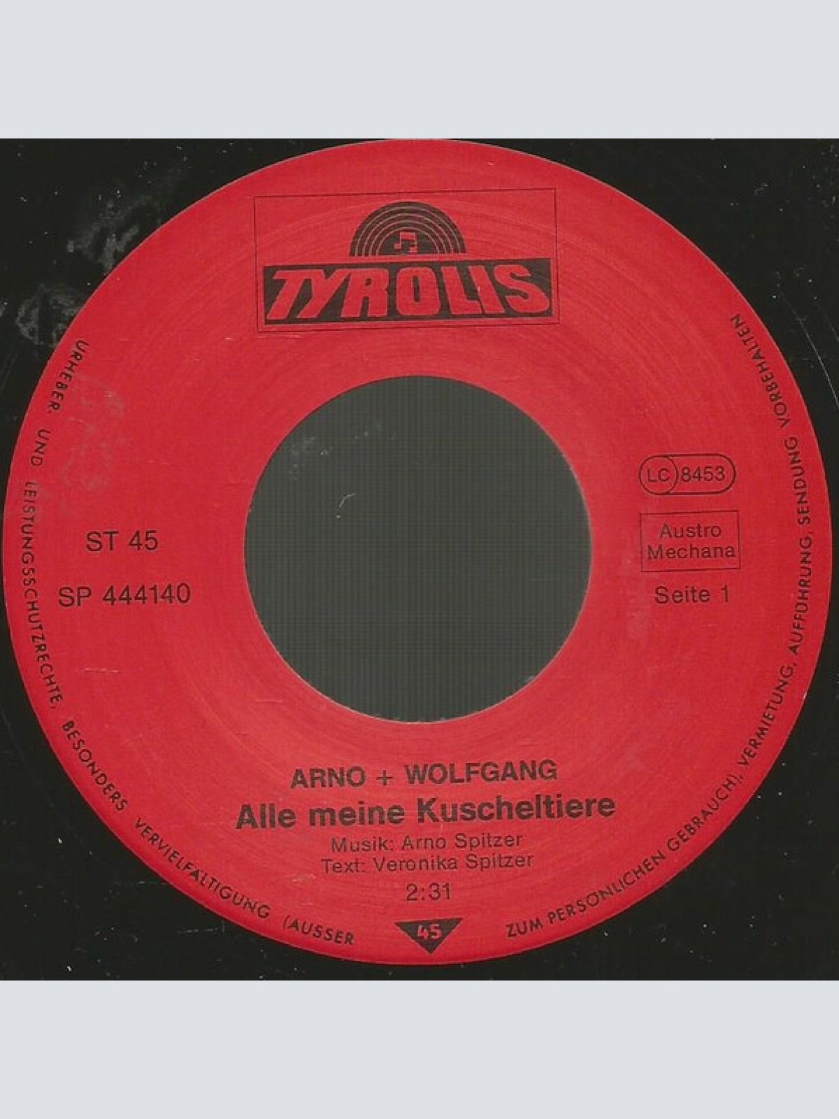 Vinyl / Arno & Wolfgang - Alle Meine Kuscheltiere / Kater Karl