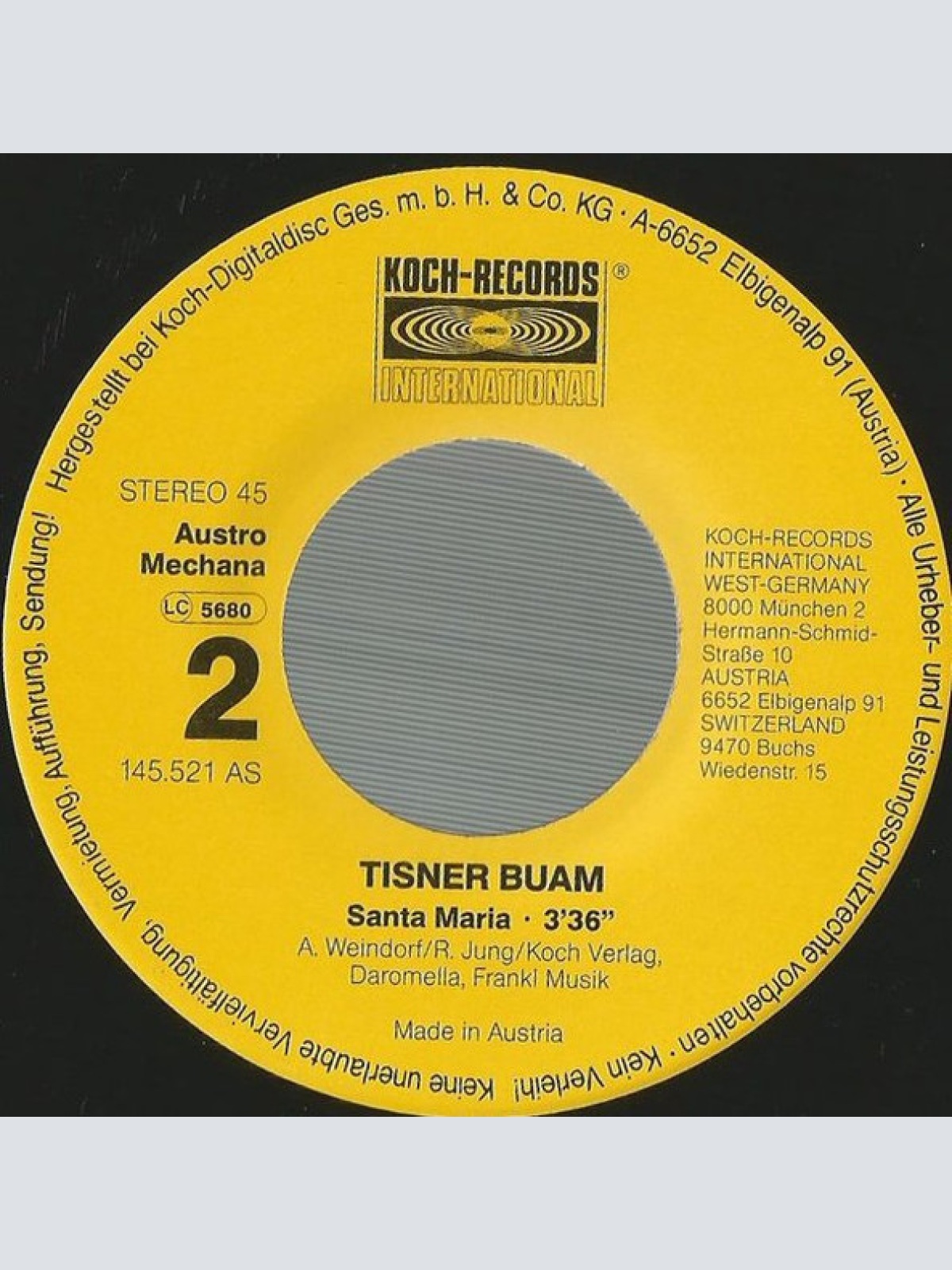 Vinyl / Tisner Buam - Gib Dein Herz Noch Einmal Frei