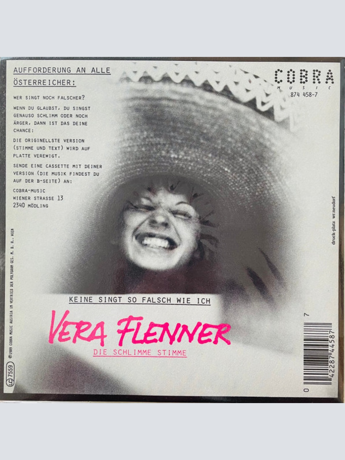 Vinyl / Vera Flenner - Keine Singt So Falsch Wie Ich