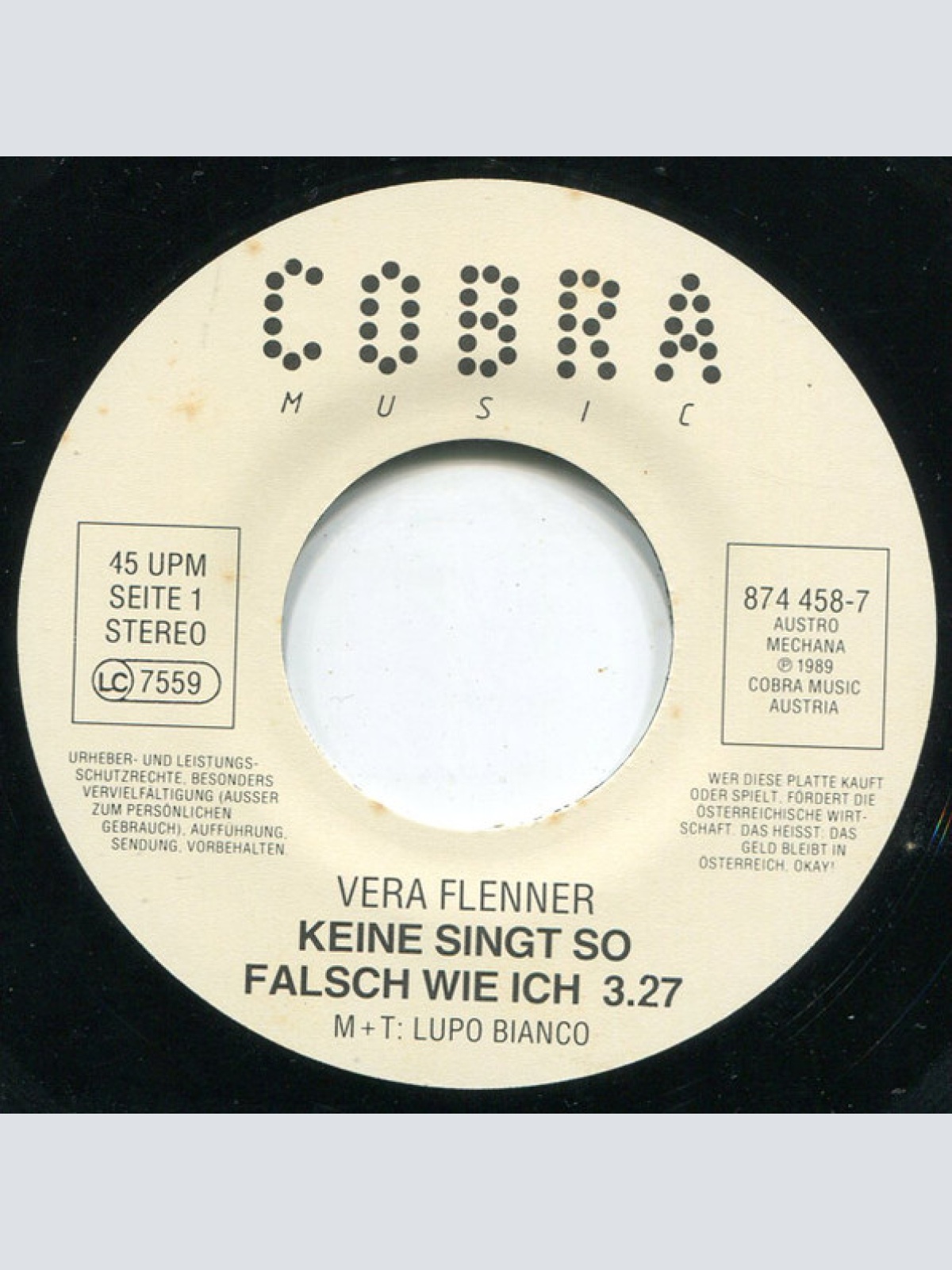 Vinyl / Vera Flenner - Keine Singt So Falsch Wie Ich