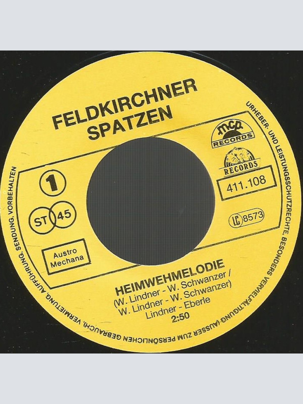 Vinyl / Feldkirchner Spatzen - Heimwehmelodie / Blumenmädel