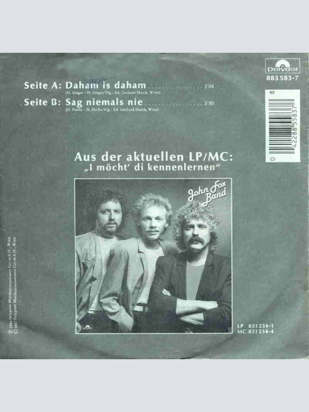Vinyl / John Fox Band - Daham Is Daham / Sag Niemals Nie