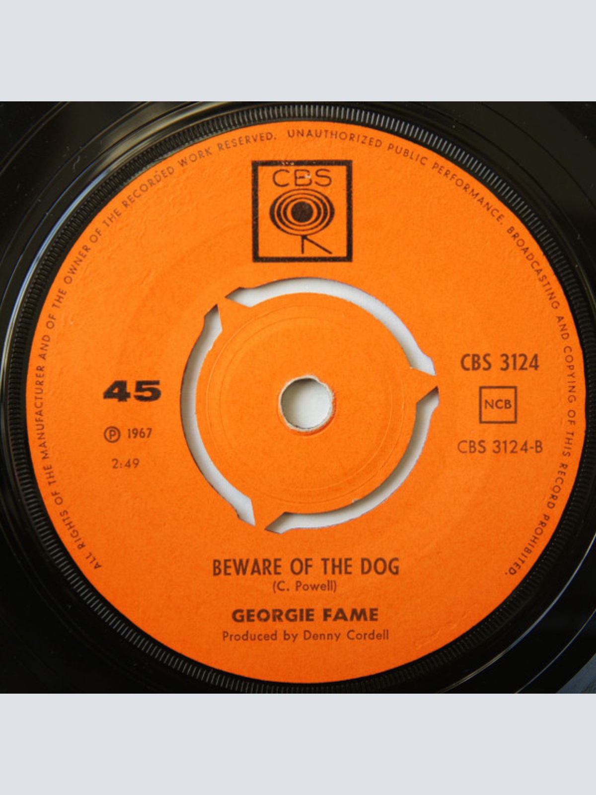 Vinyl / Georgie Fame - The Ballad Of Bonnie And Clyde / Beware Of The Dog