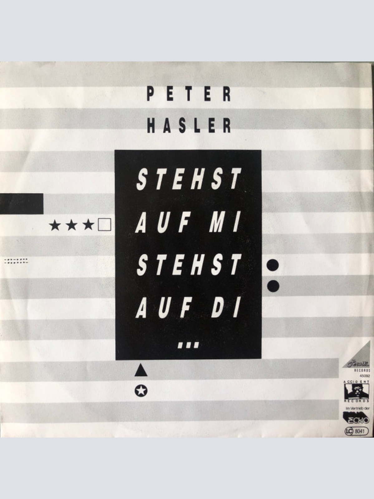Vinyl / Peter Hasler (2) - Stehst Auf Mi Stehst Auf Di