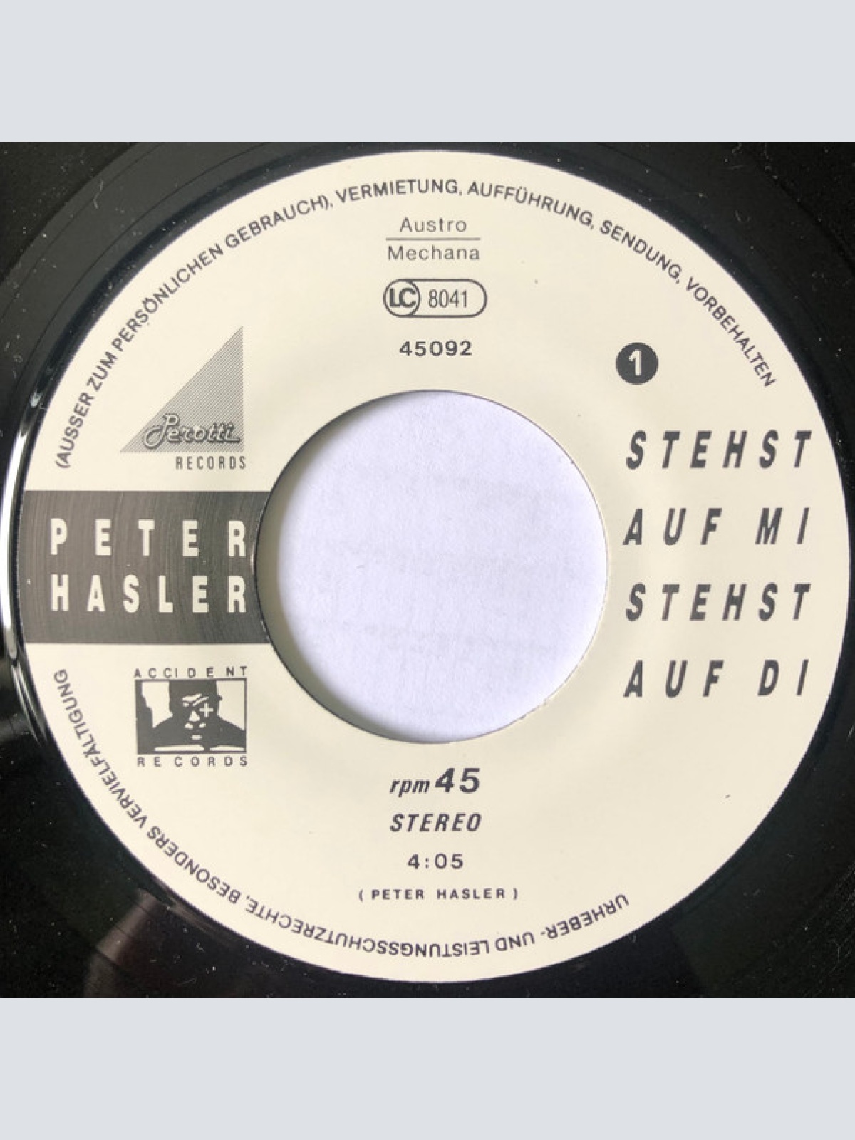 Vinyl / Peter Hasler (2) - Stehst Auf Mi Stehst Auf Di
