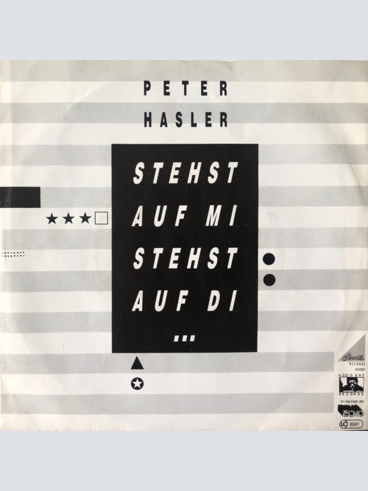 Vinyl / Peter Hasler (2) - Stehst Auf Mi Stehst Auf Di