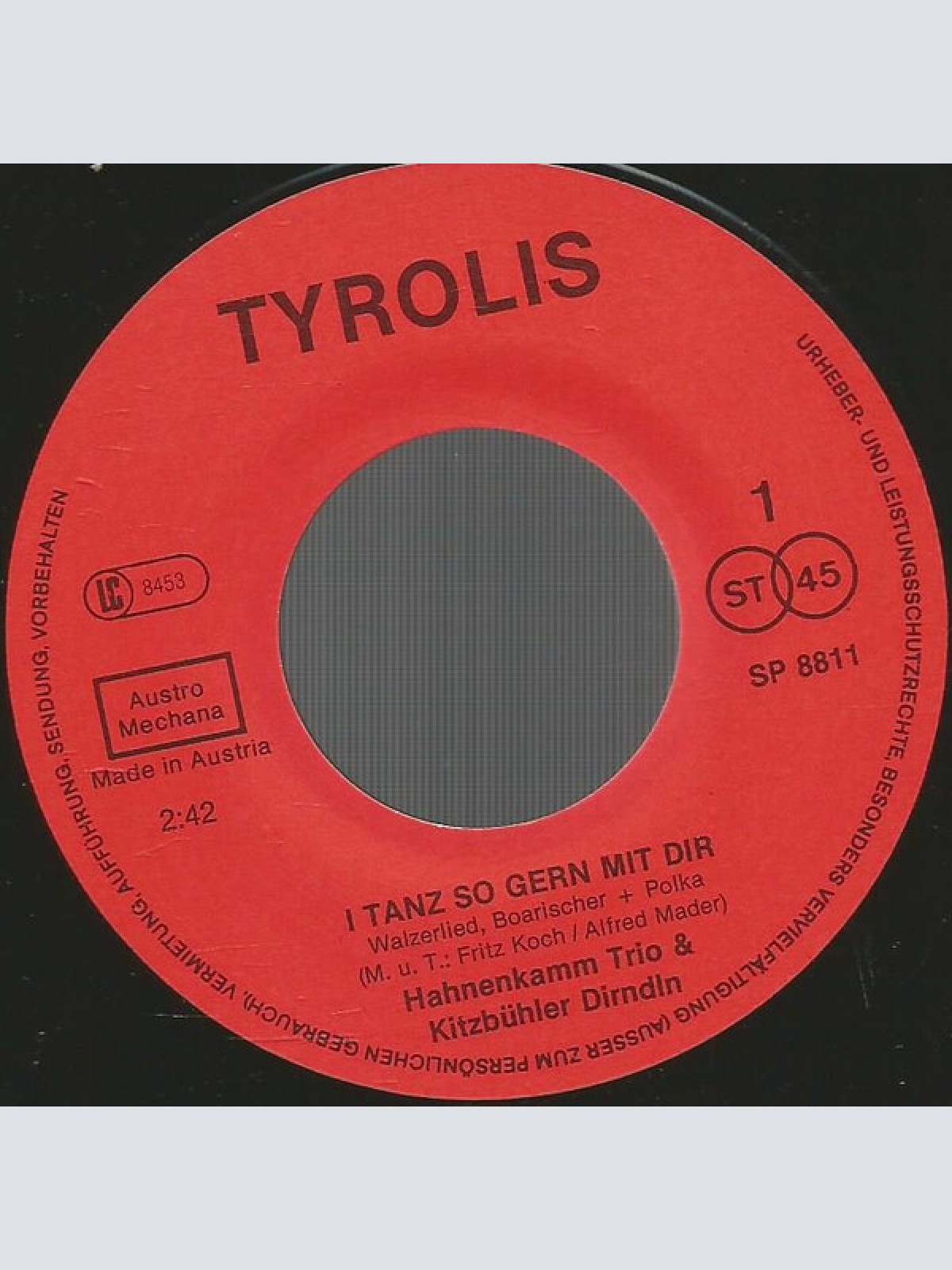 Vinyl / Hahnenkamm Trio Mit Den Kitzbühler Dirndln - I'Tanz So Gern Mit Dir / Schön Ist Das Leben