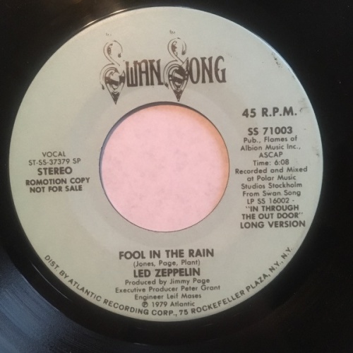 Vinyl / Led Zeppelin - Fool In The Rain (Long Version) / Fool In The Rain (Short Version)