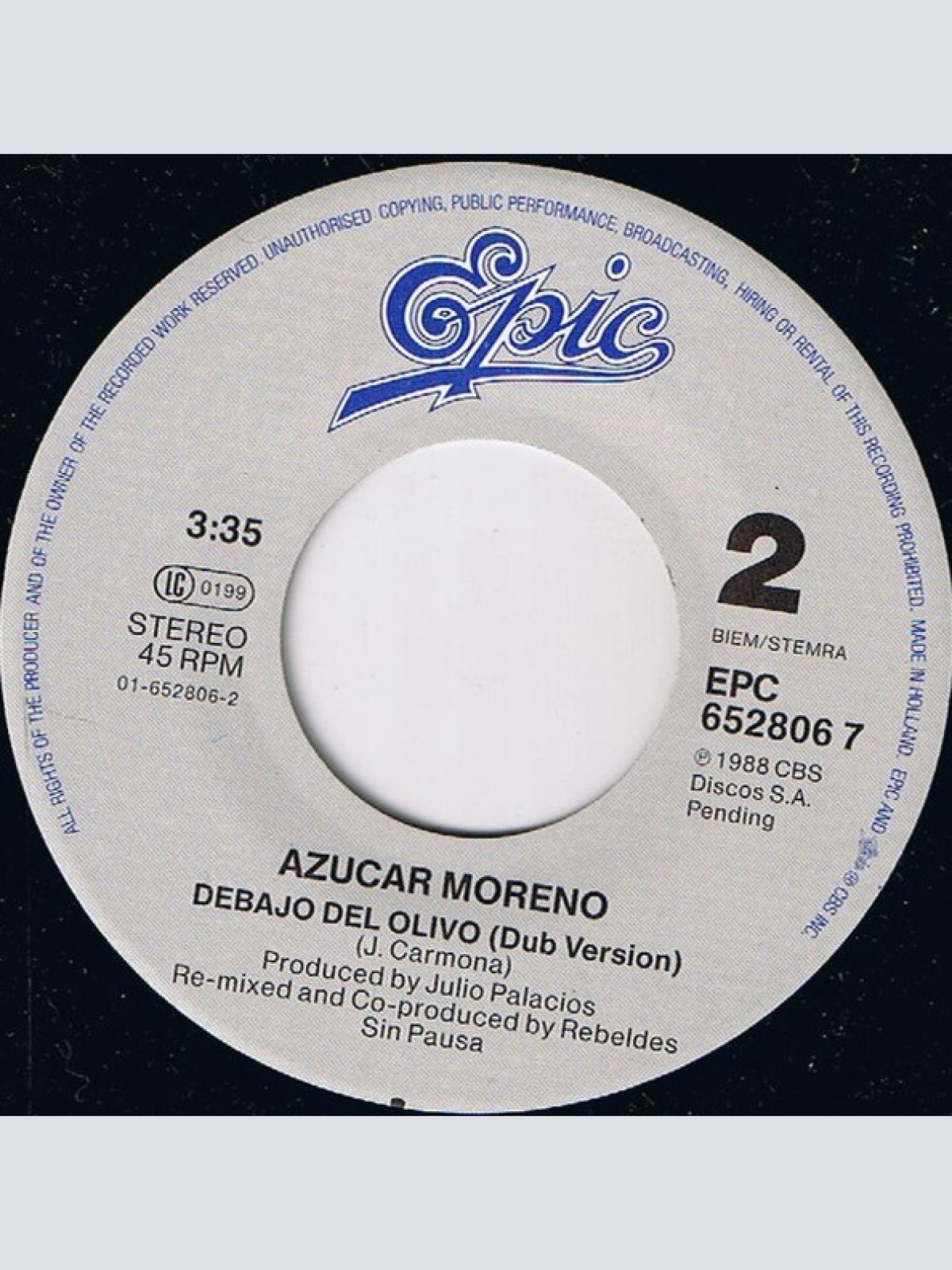 Vinyl / Azucar Moreno - Debajo Del Olivo "Mix. In. Spain"