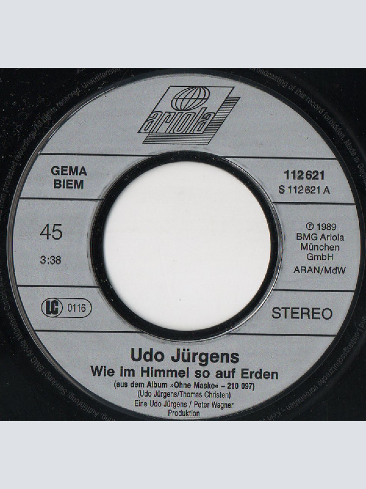 Vinyl / Udo Jürgens - Wie Im Himmel So Auf Erden