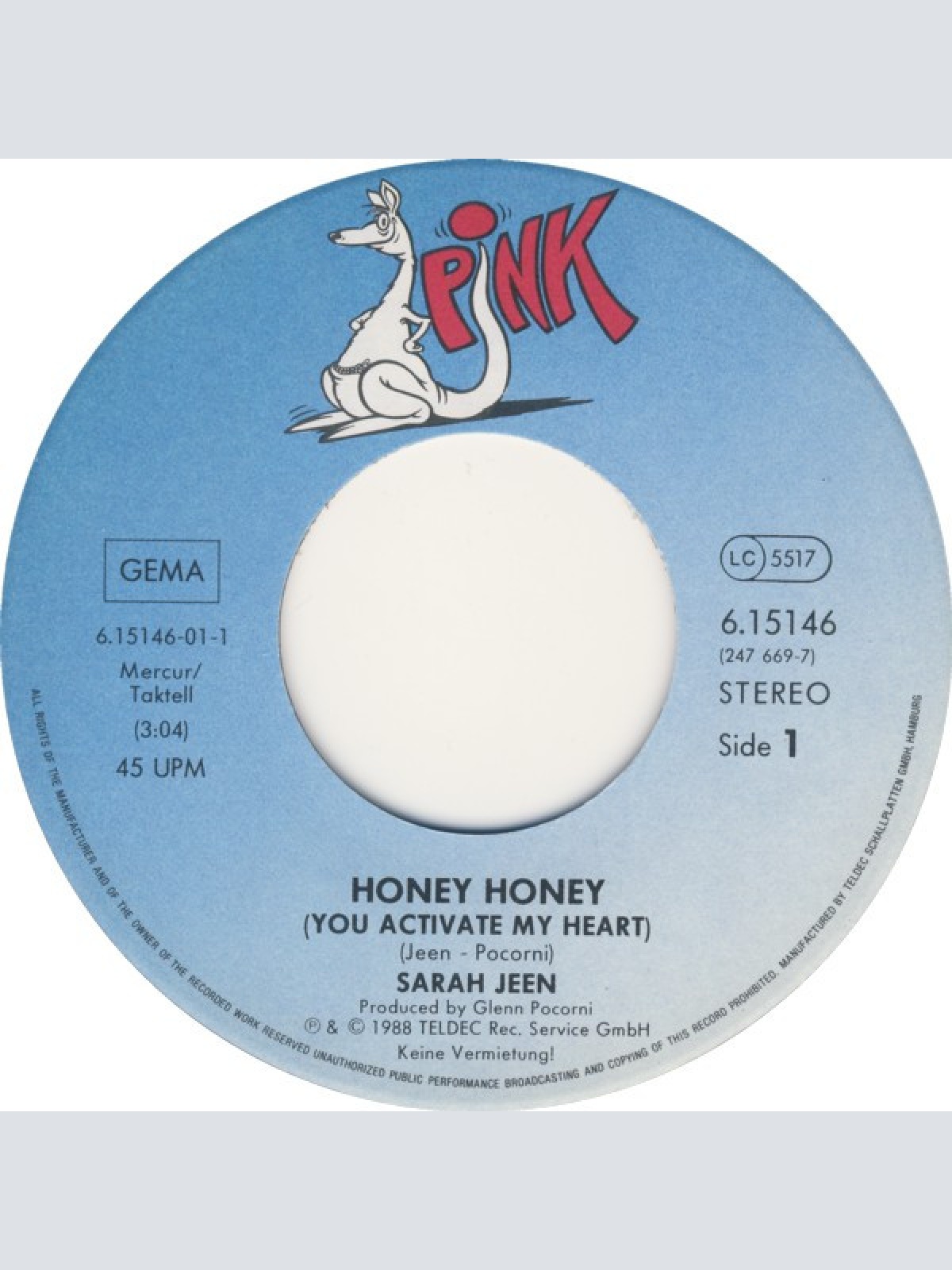 Vinyl / Sarah Jeen - Honey Honey (You Activate My Heart)