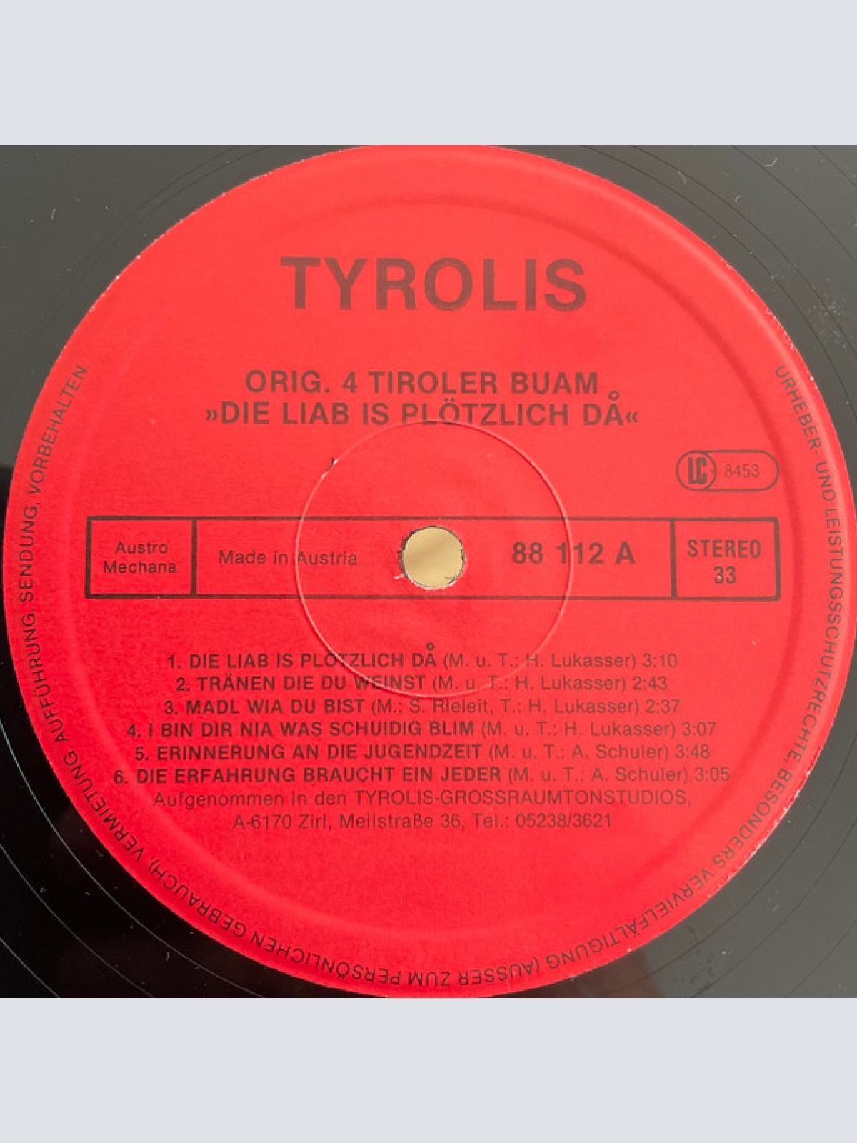 Vinyl / Orig. 4 Tiroler Buam* - Die Liab Is Plötzlich Da