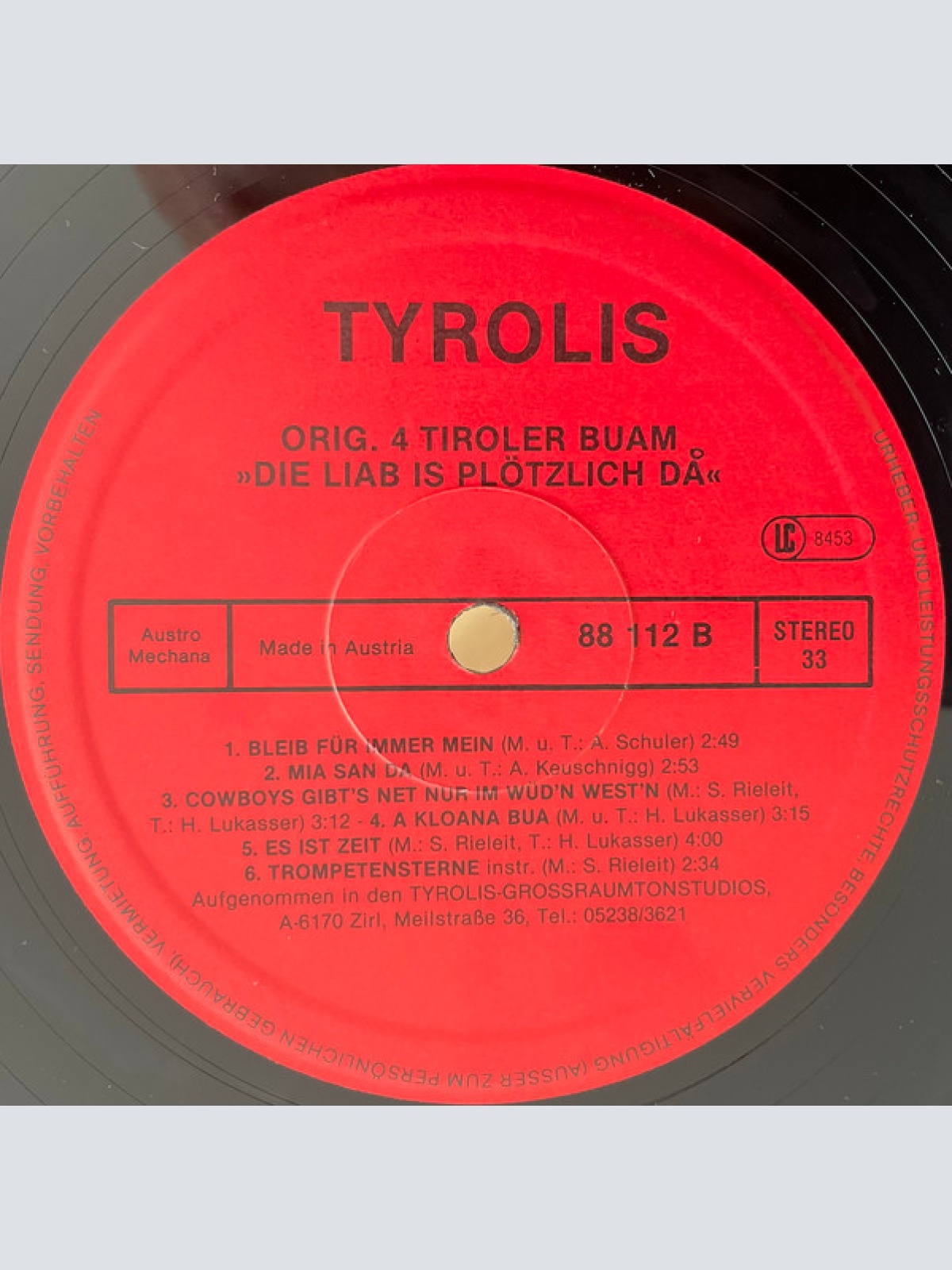 Vinyl / Orig. 4 Tiroler Buam* - Die Liab Is Plötzlich Da