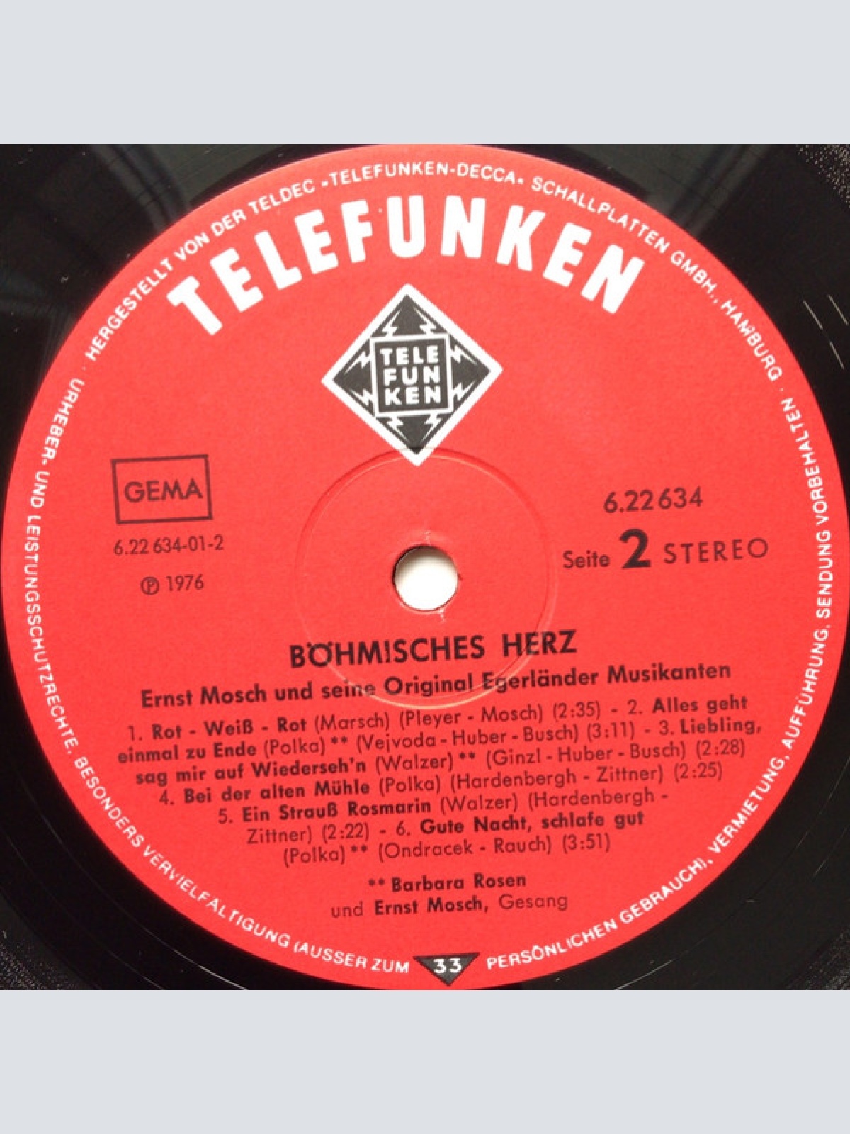 Vinyl / Ernst Mosch Und Seine Original Egerländer Musikanten - Böhmisches Herz
