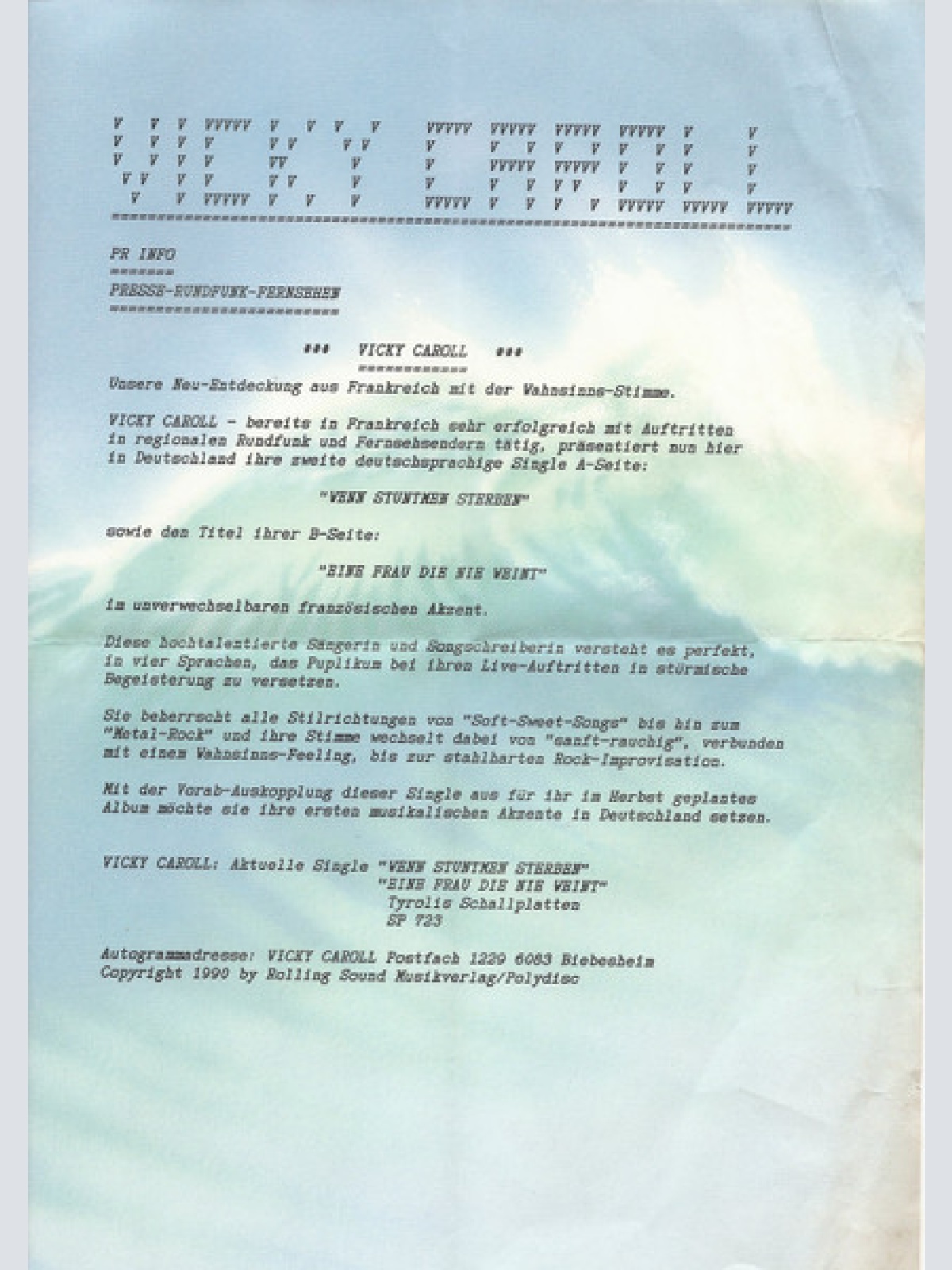 Vinyl / Vicki Caroll* - Wenn Stuntmen Sterben