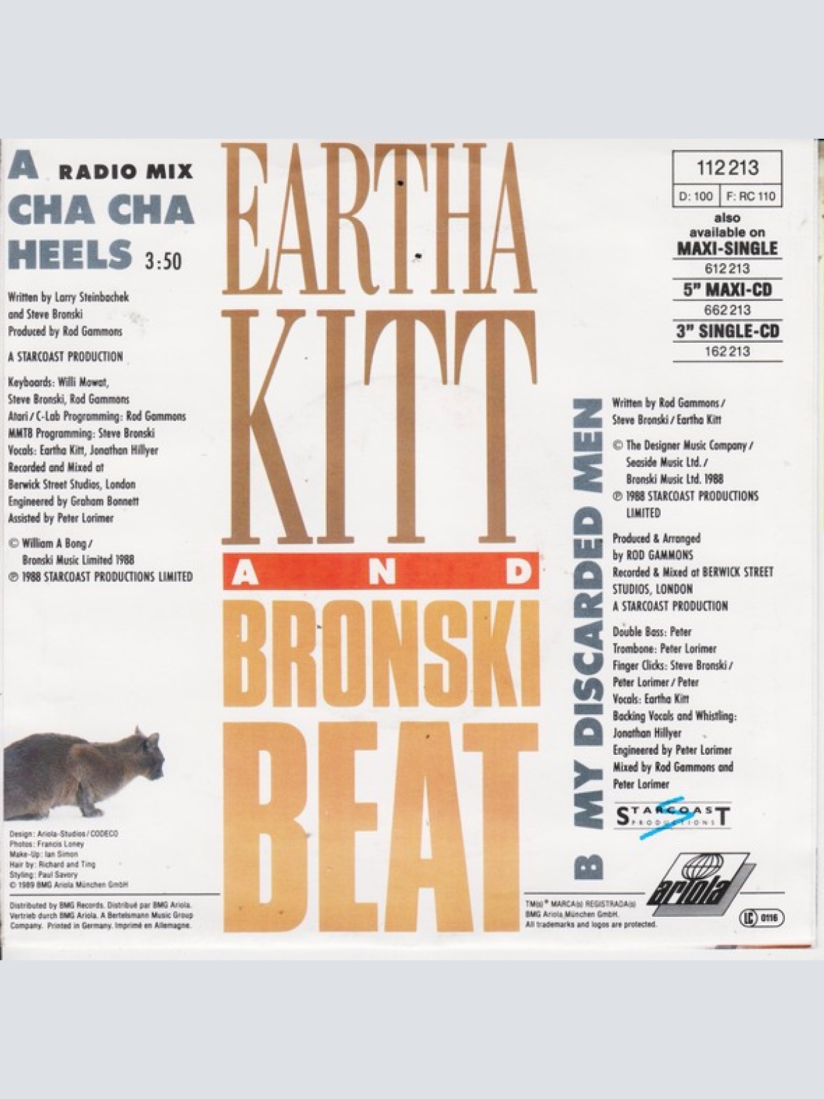 Vinyl / Eartha Kitt And Bronski Beat - Cha Cha Heels
