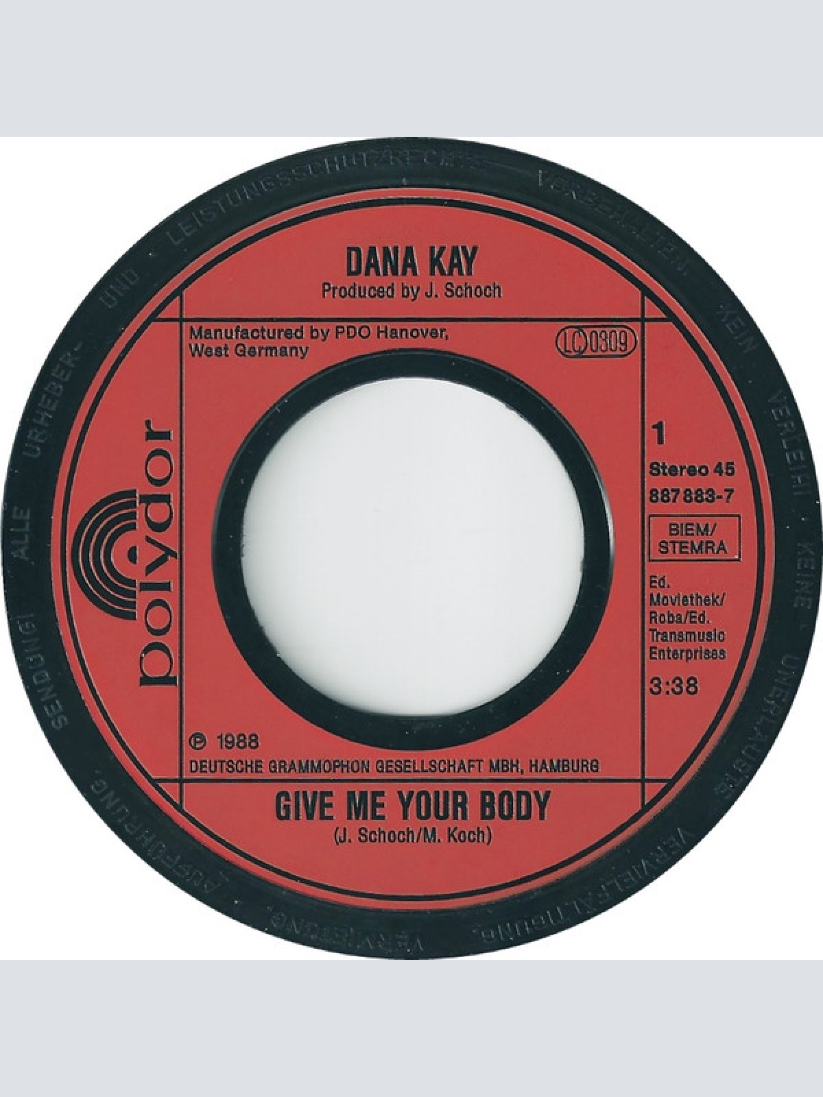 Vinyl / Dana Kay - Give Me Your Body