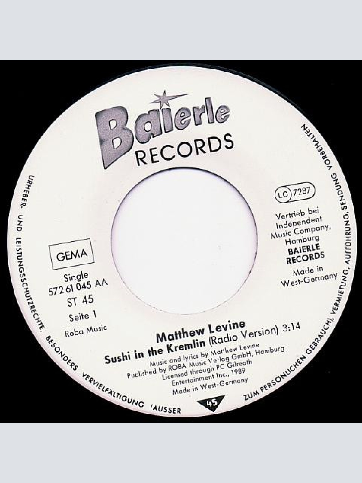 Vinyl / Matthew Levine - Sushi In The Kremlin