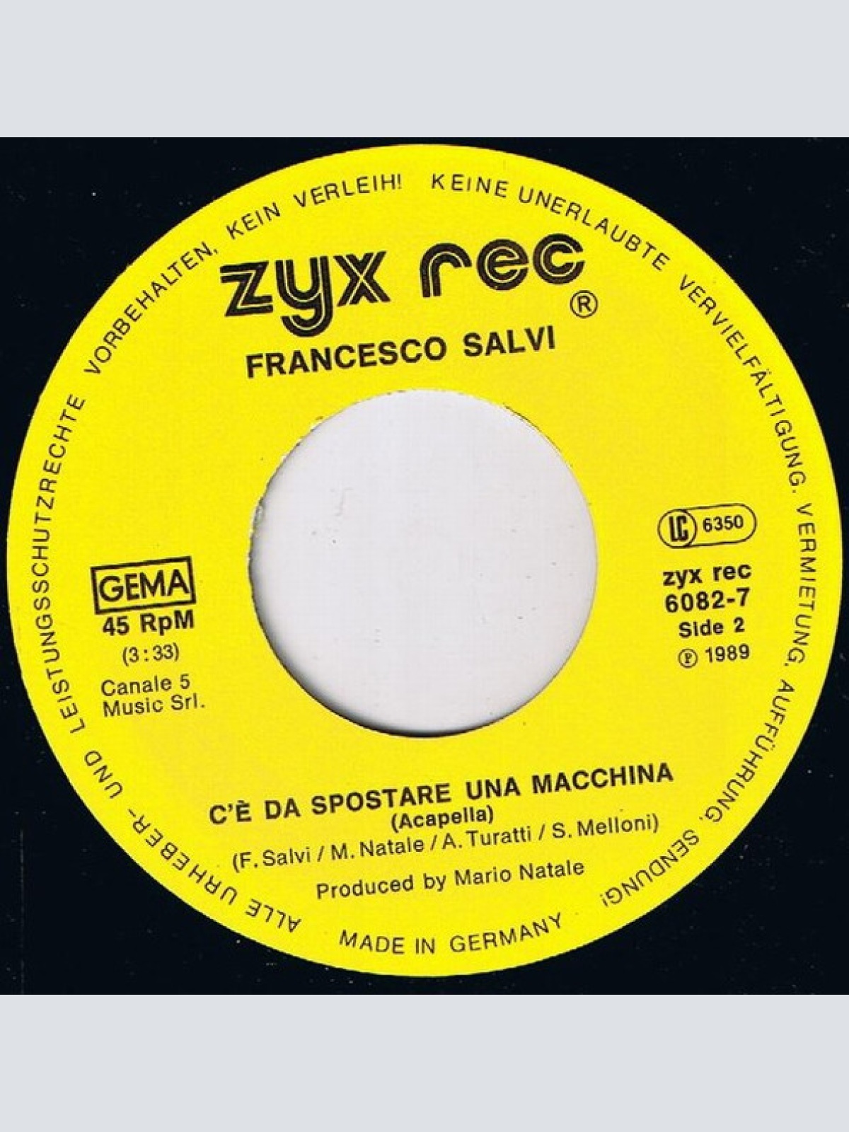 Vinyl / Francesco Salvi - C'è Da Spostare Una Macchina (Radio Version)